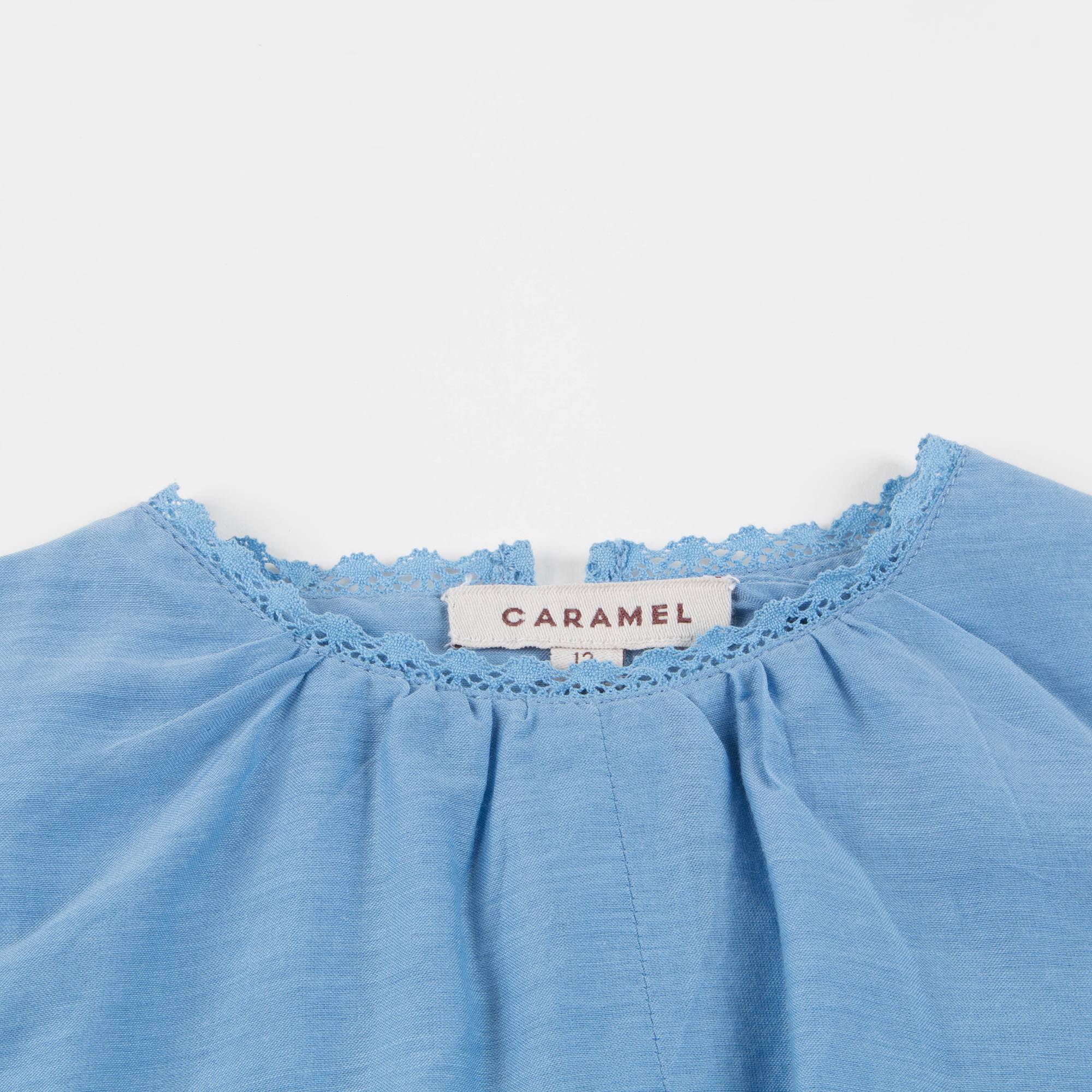 Baby Azure Blue Cotton Woven Blouse
