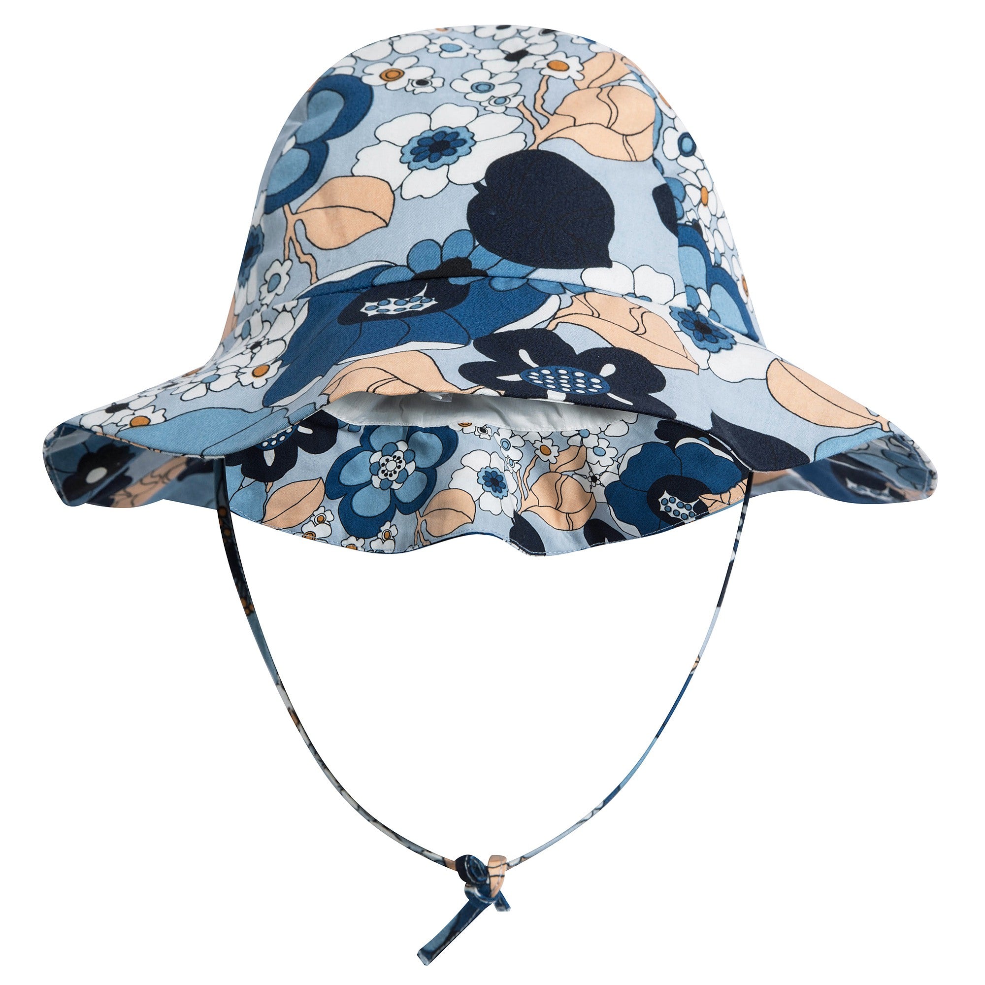Girls Marine Blue Cotton Hat