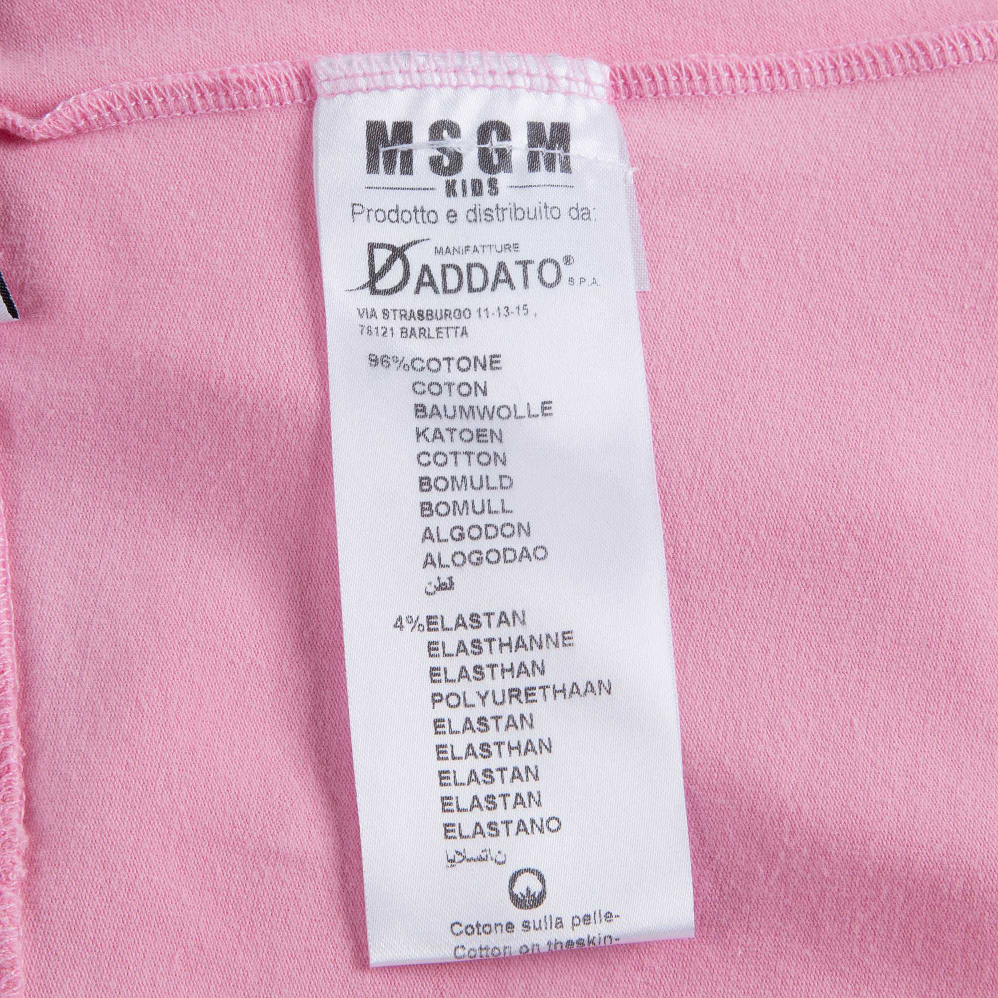 Girls Pink Logo Cotton Leggings