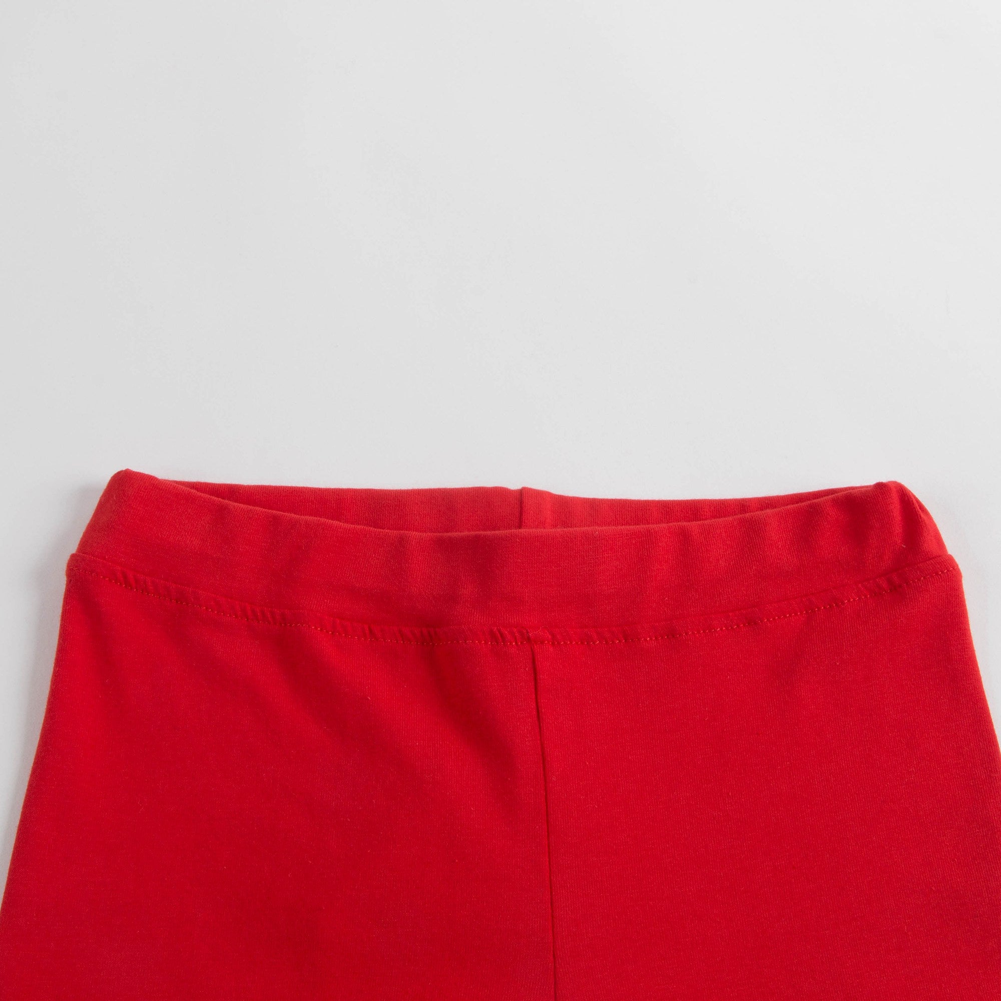 Girls Red Logo Cotton Leggings