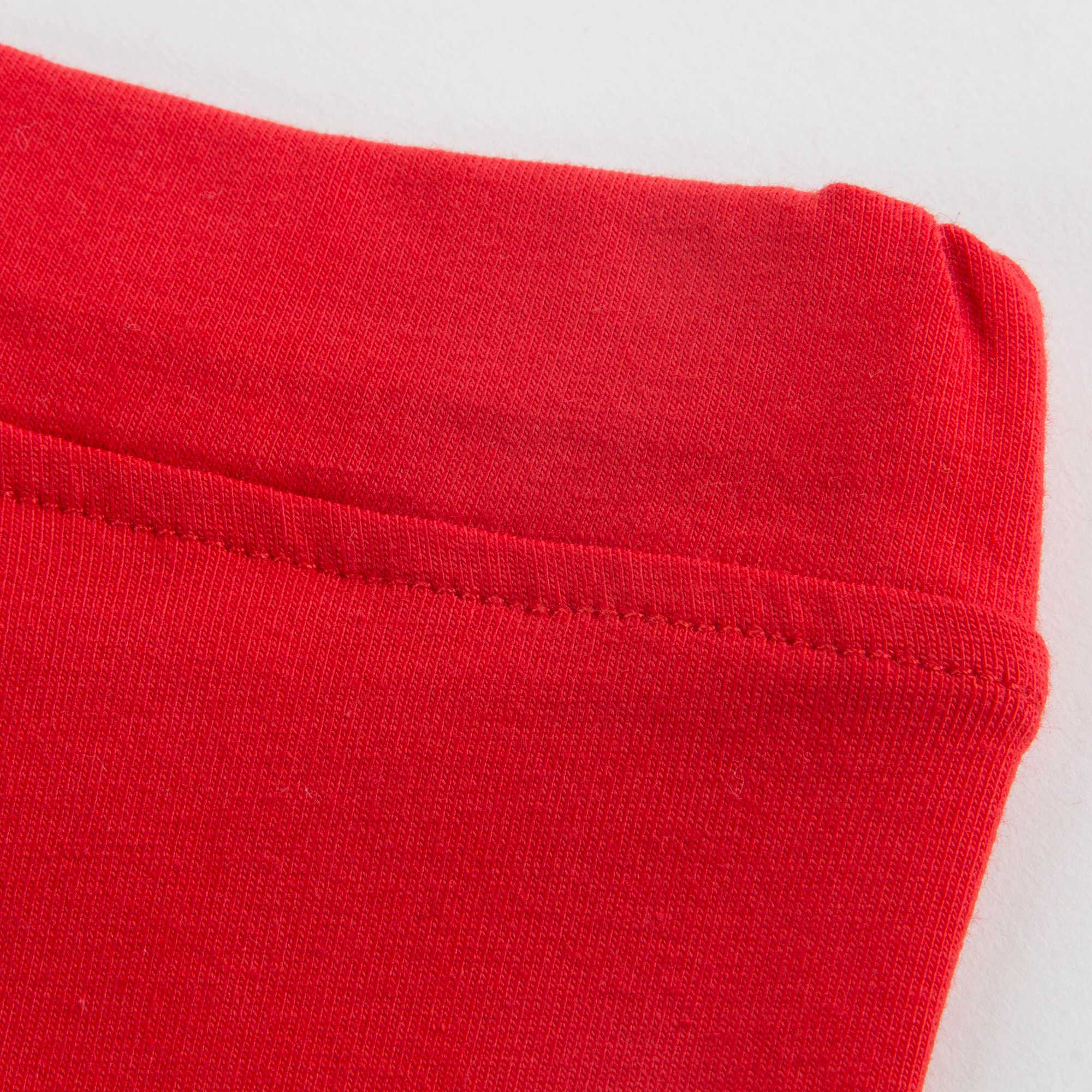 Girls Red Logo Cotton Leggings