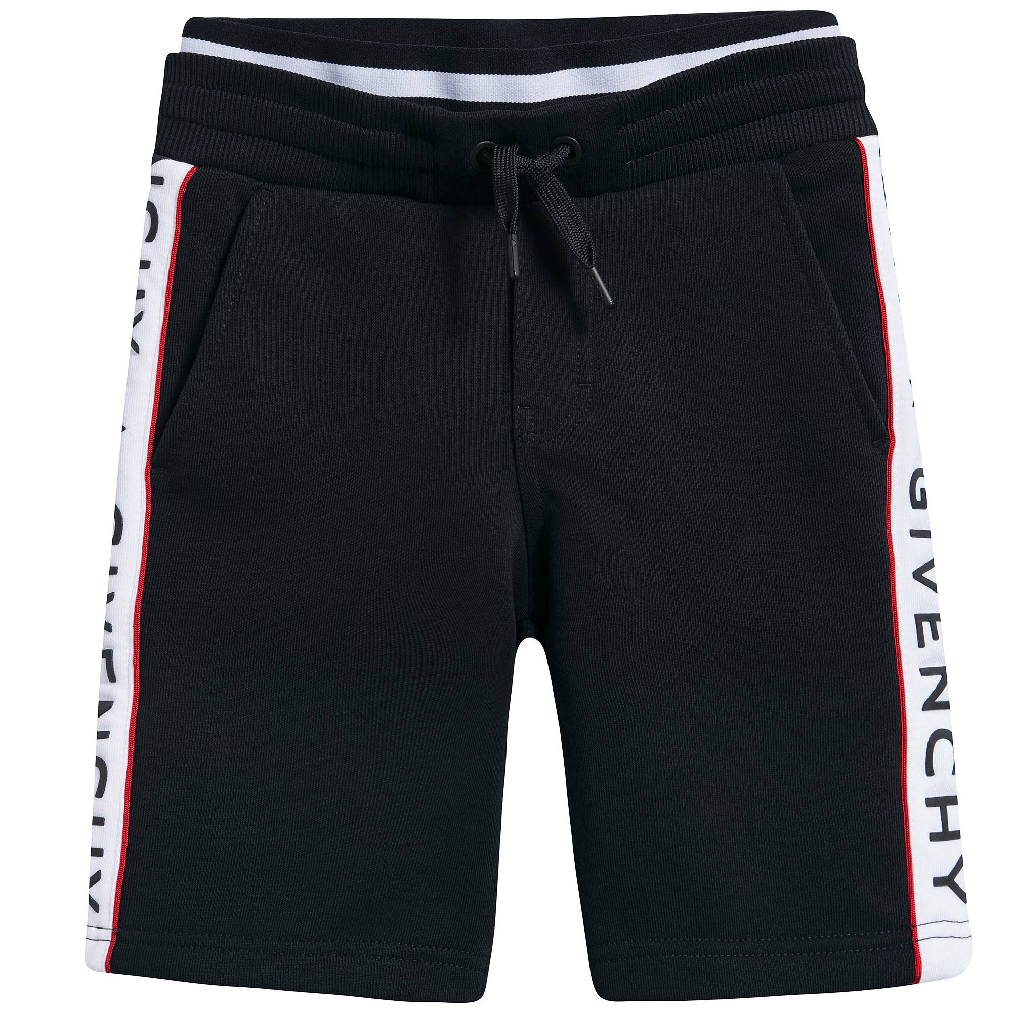Boys Black Logo Cotton Shorts