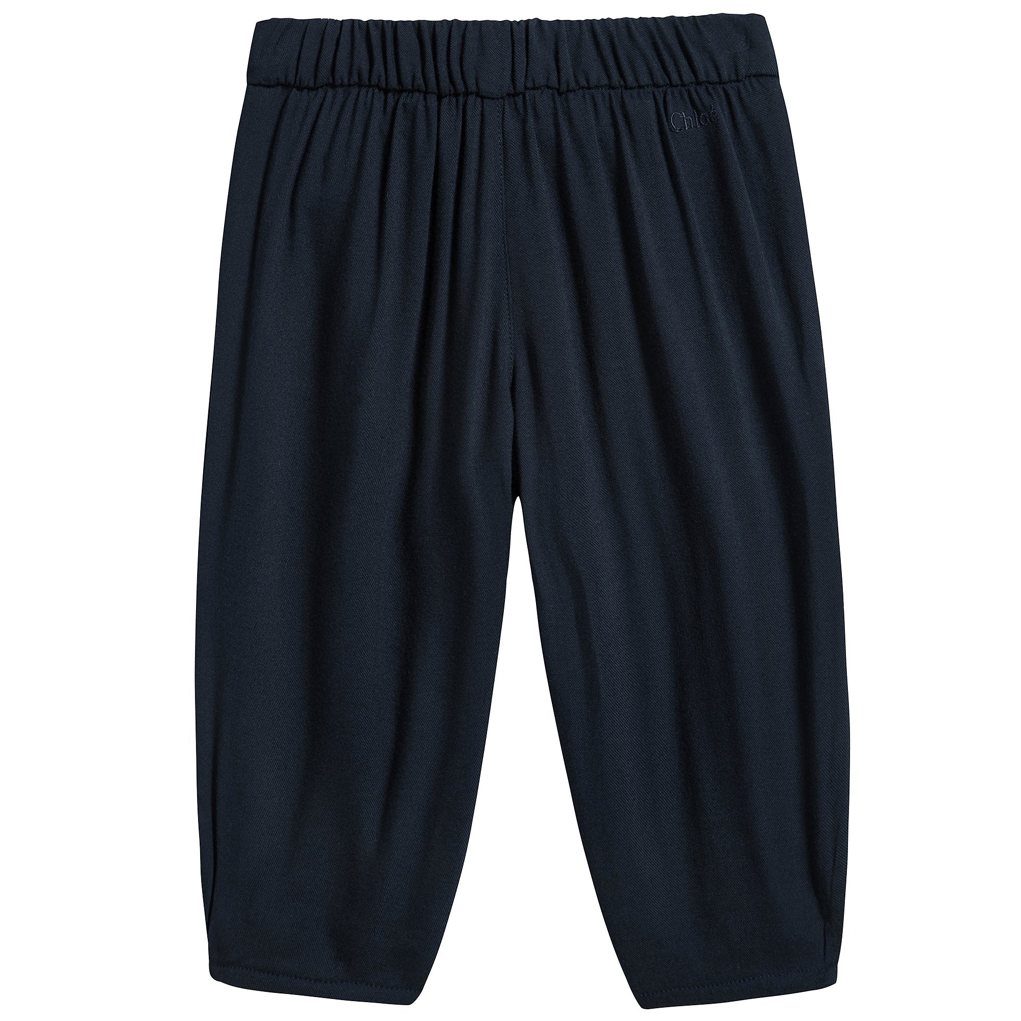 Baby Girls Blue Viscose Trousers