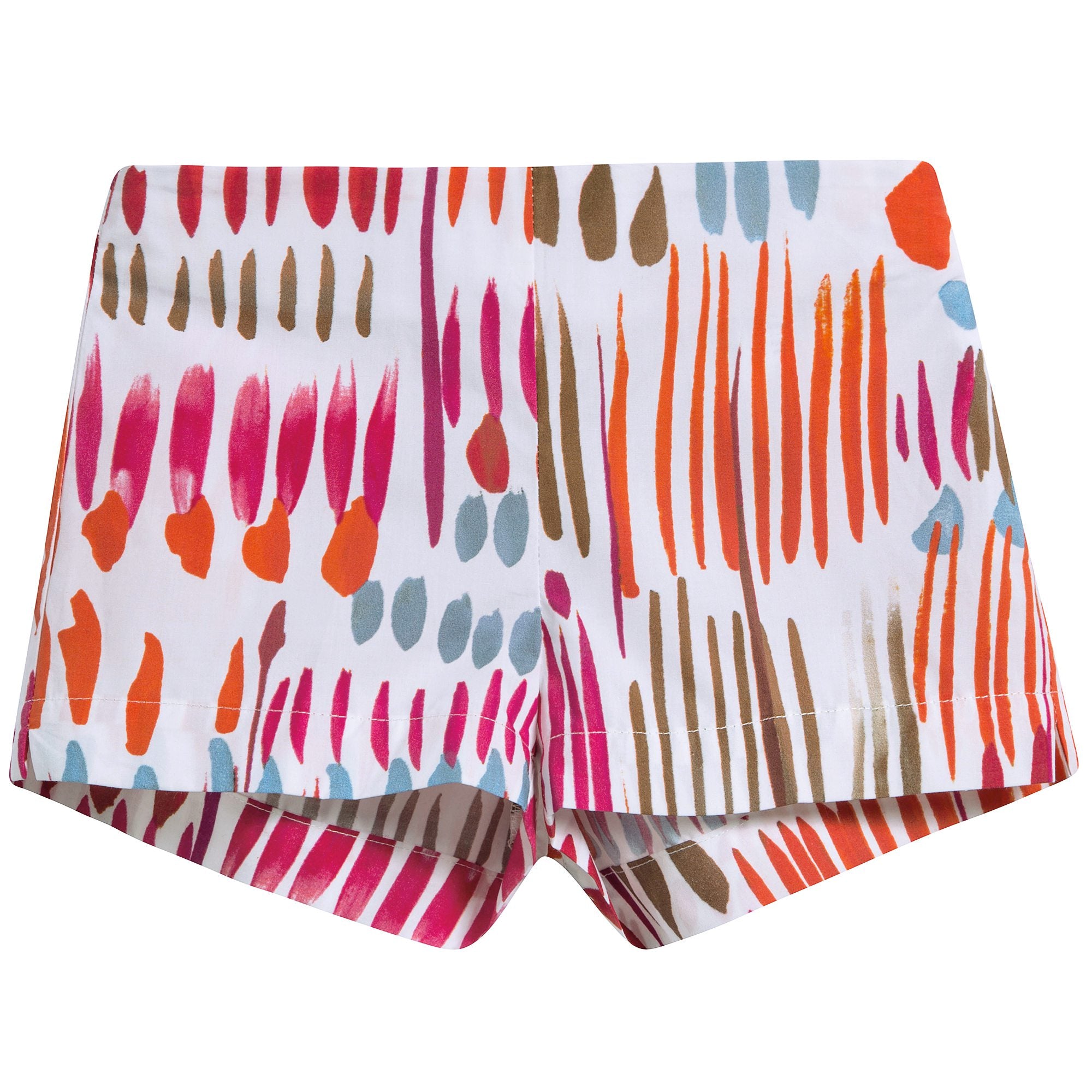 Girls Dark Orange Cotton Shorts