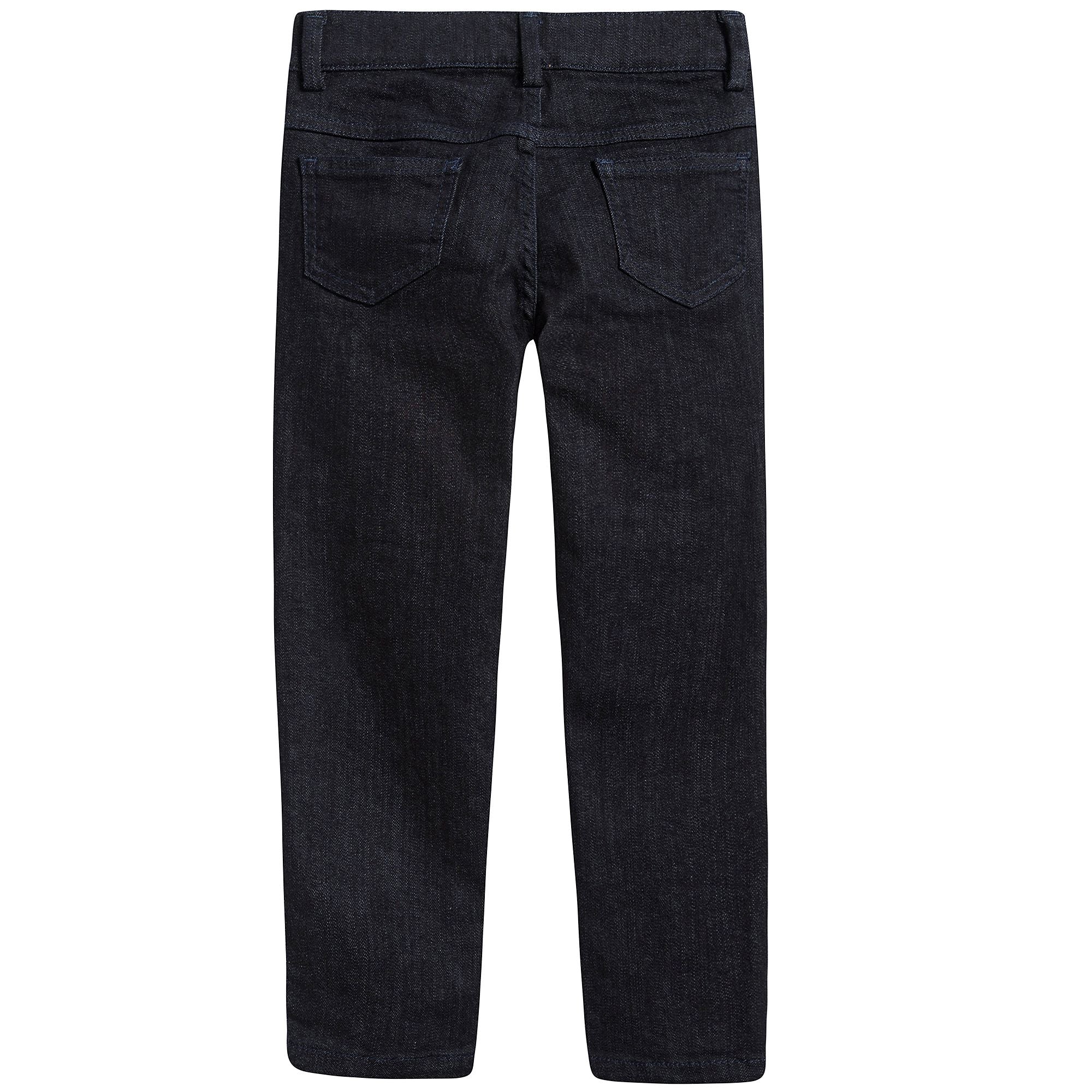 Girls Blue Cotton Denim Trousers