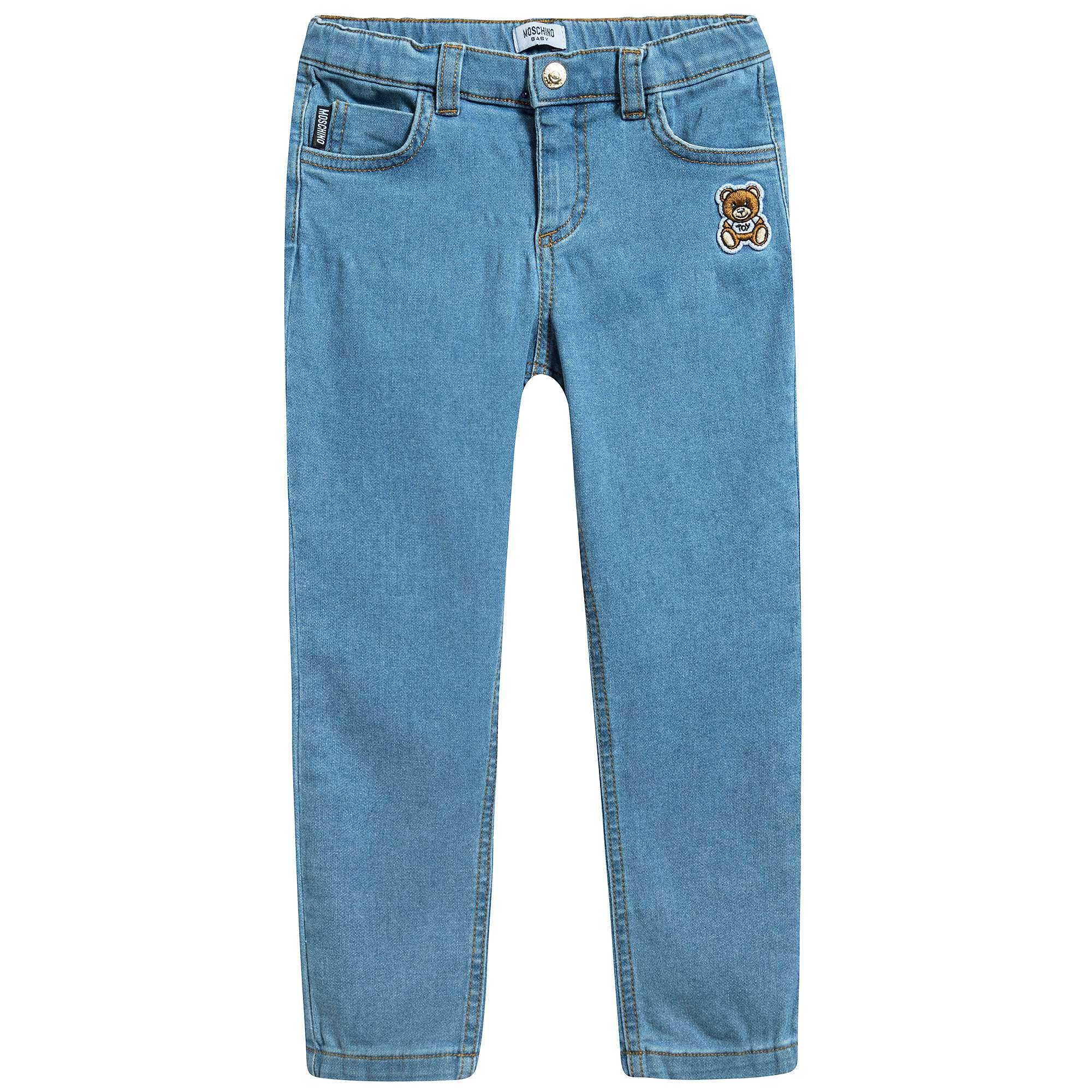 Girls & Boys Light Blue Cotton Trousers