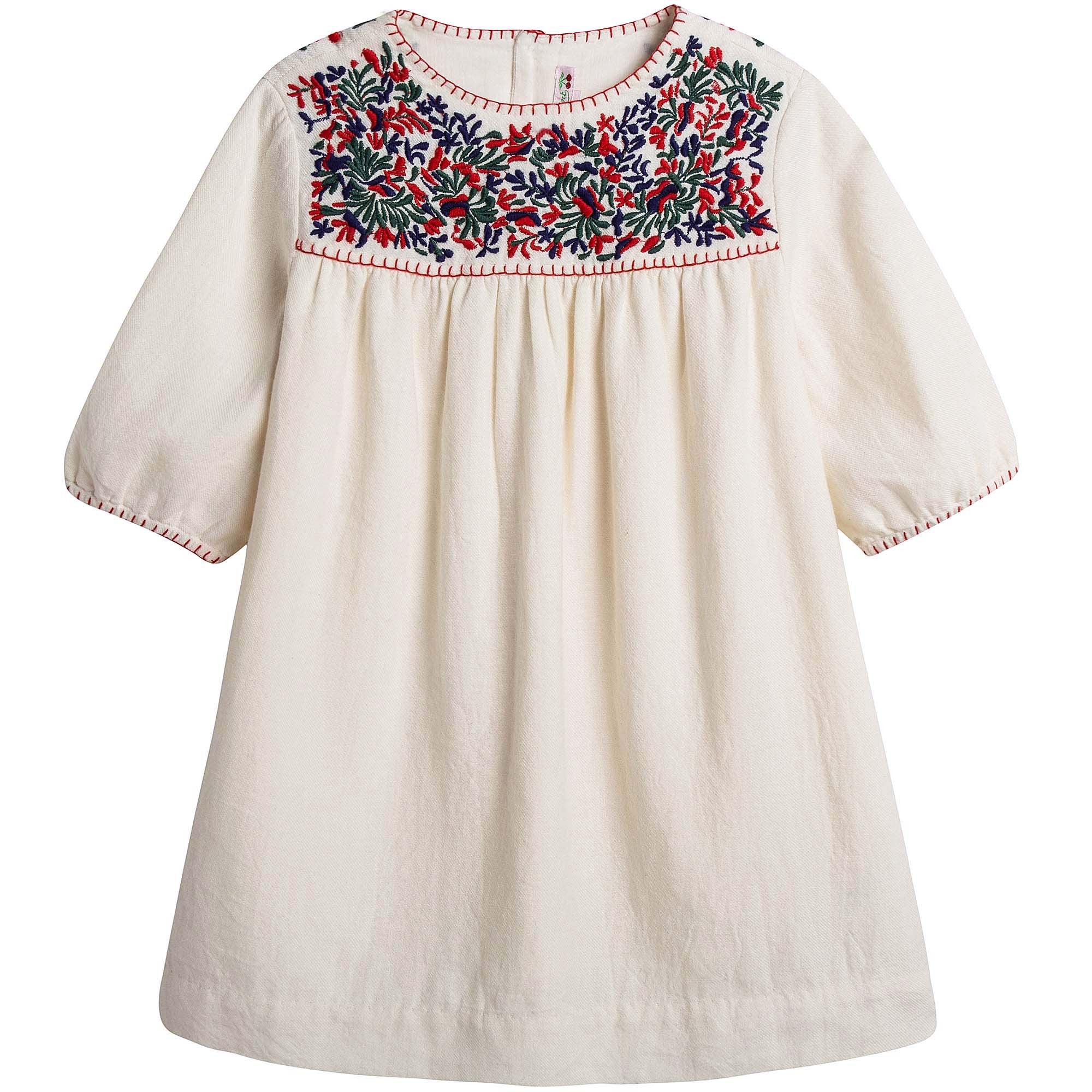 Girls Lvory Embroidered Dresses - CÉMAROSE | Children's Fashion Store - 1