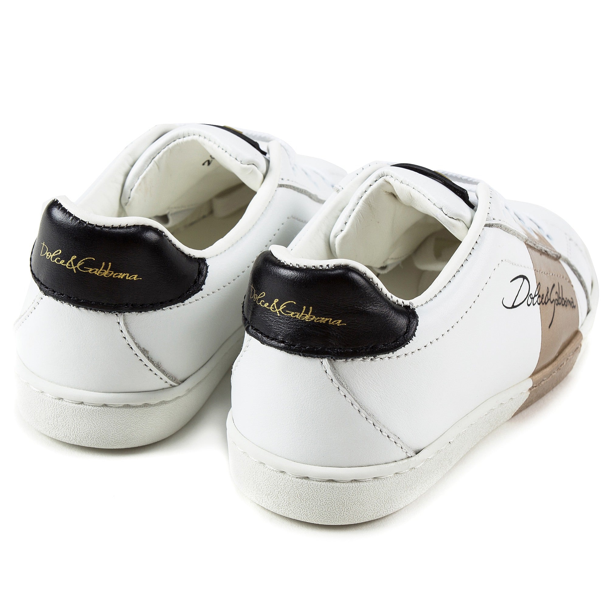 Girls White Leather Whit Logo Shoes