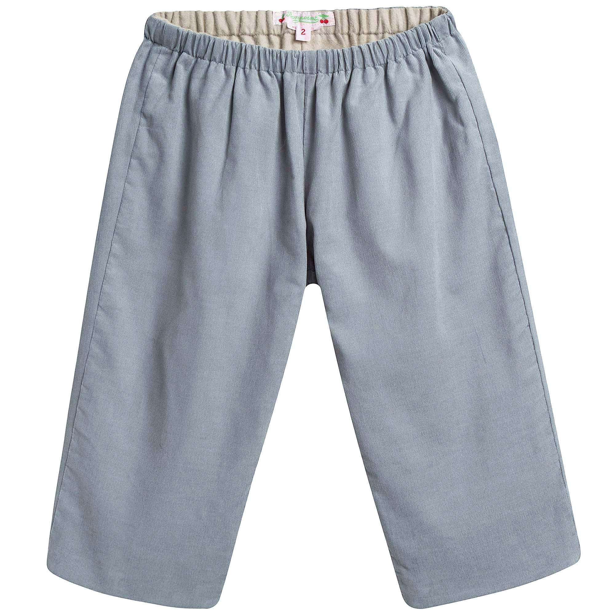 Baby Girls Blue Cotton Trousers - CÉMAROSE | Children's Fashion Store - 1