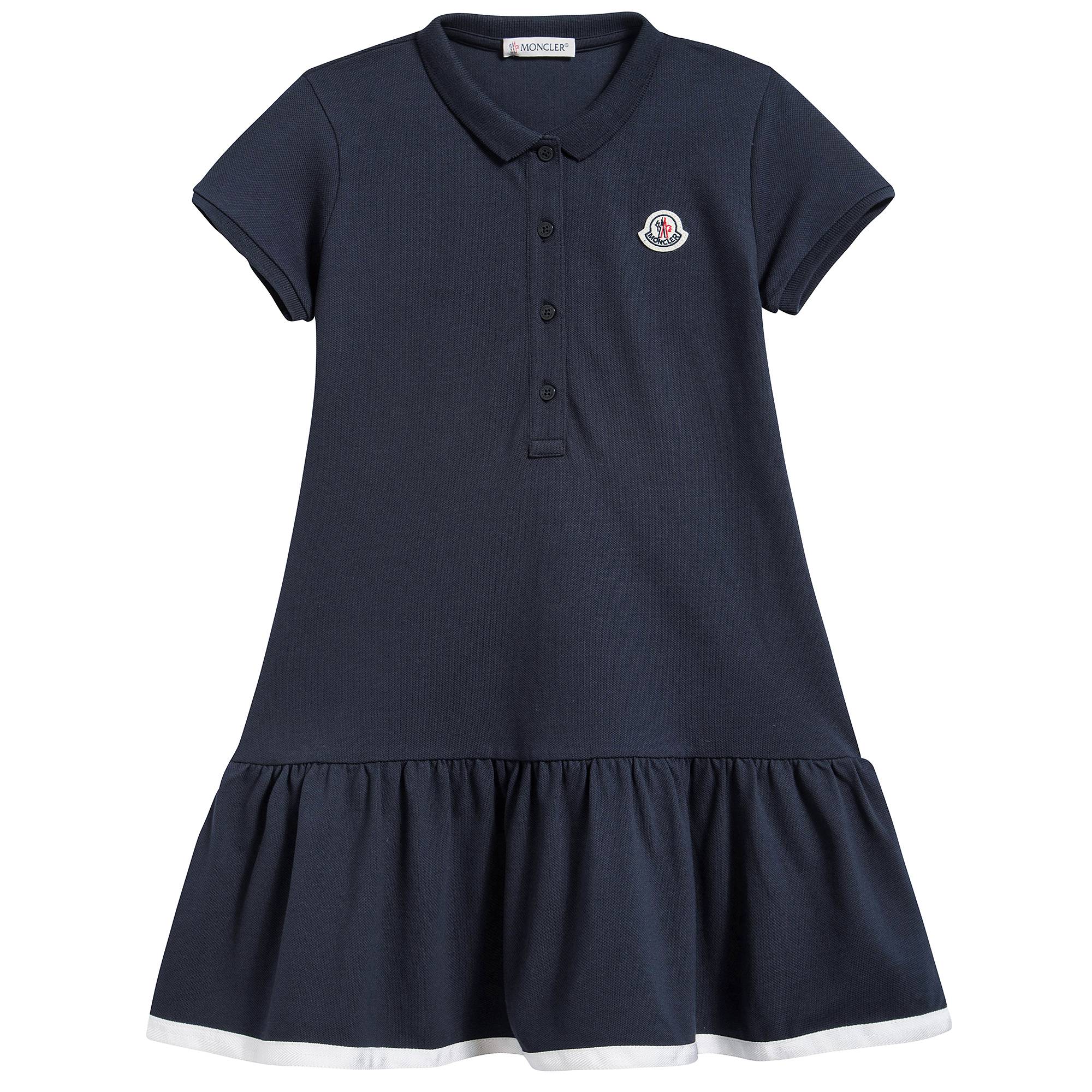Girls Navy Blue "Abito Maniche Corte" Dress