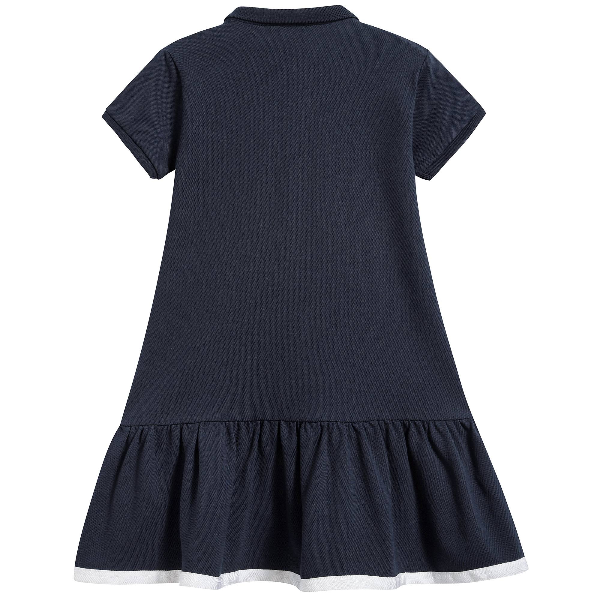 Girls Navy Blue "Abito Maniche Corte" Dress