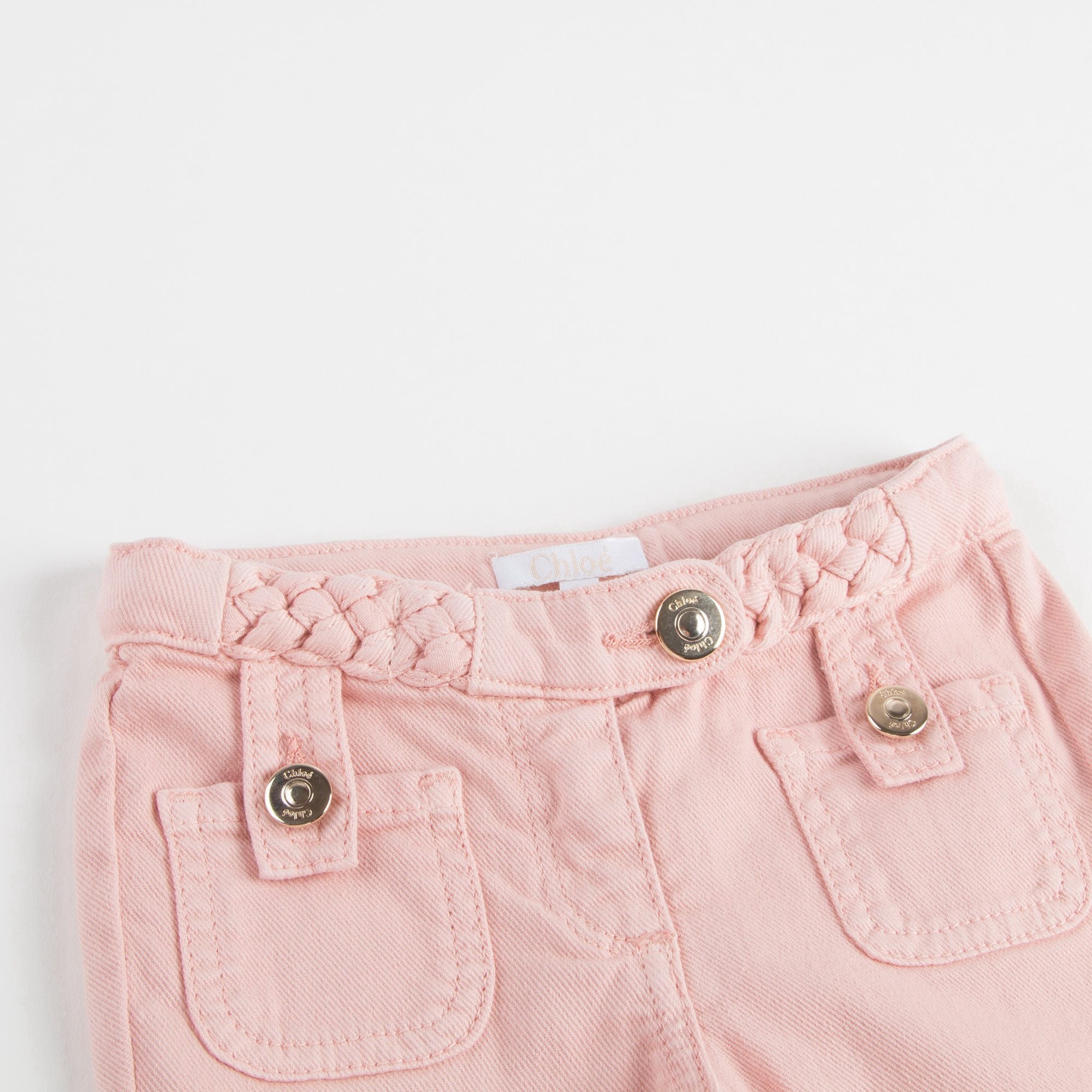 Girls Pink Braided Trousers
