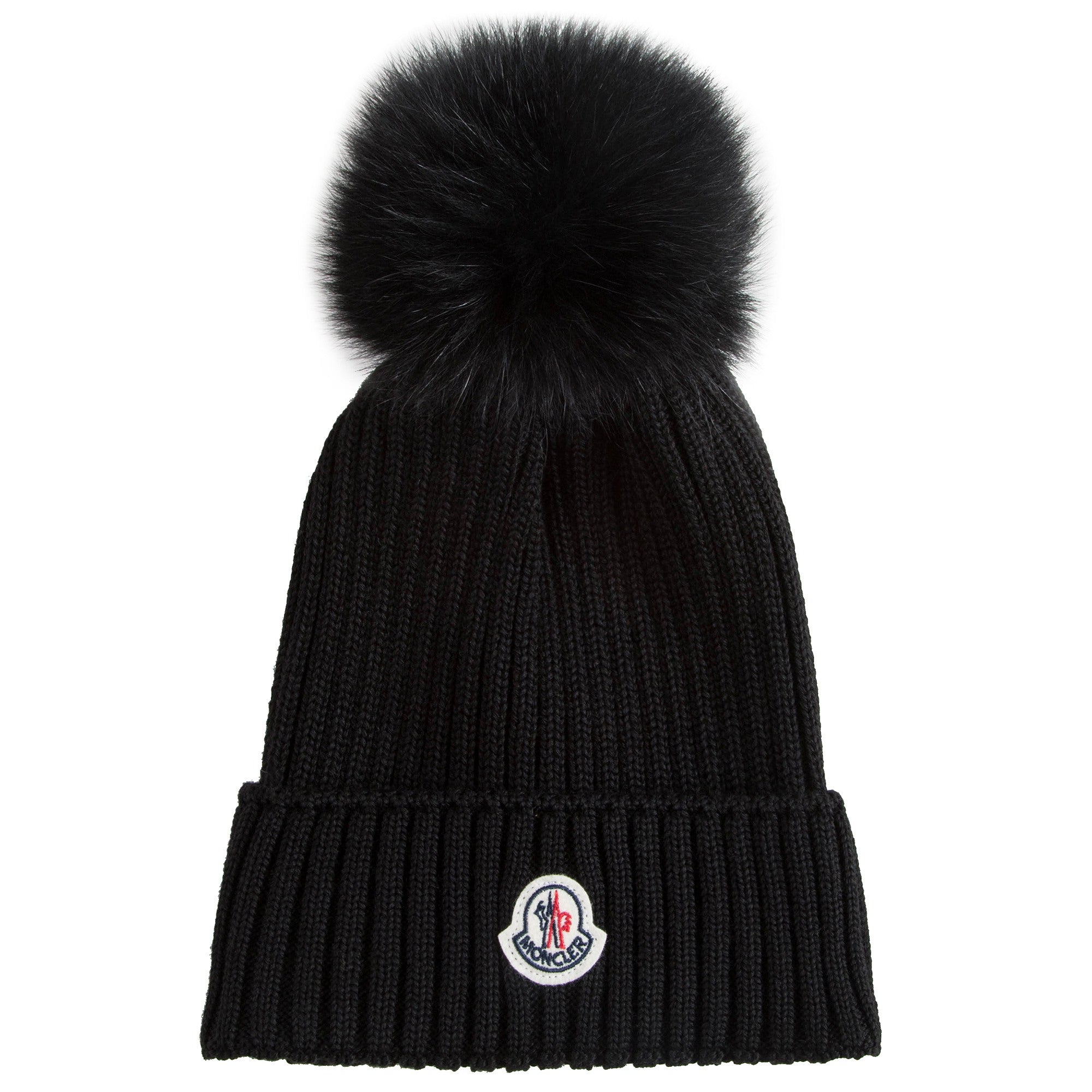 Girls Black "BERRETTO" Virgin Wool Hats