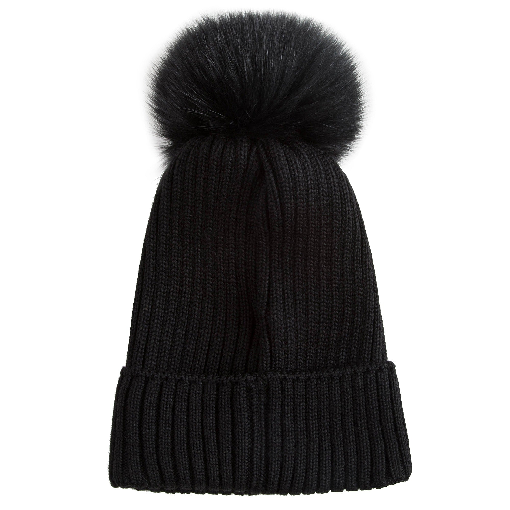 Girls Black "BERRETTO" Virgin Wool Hats