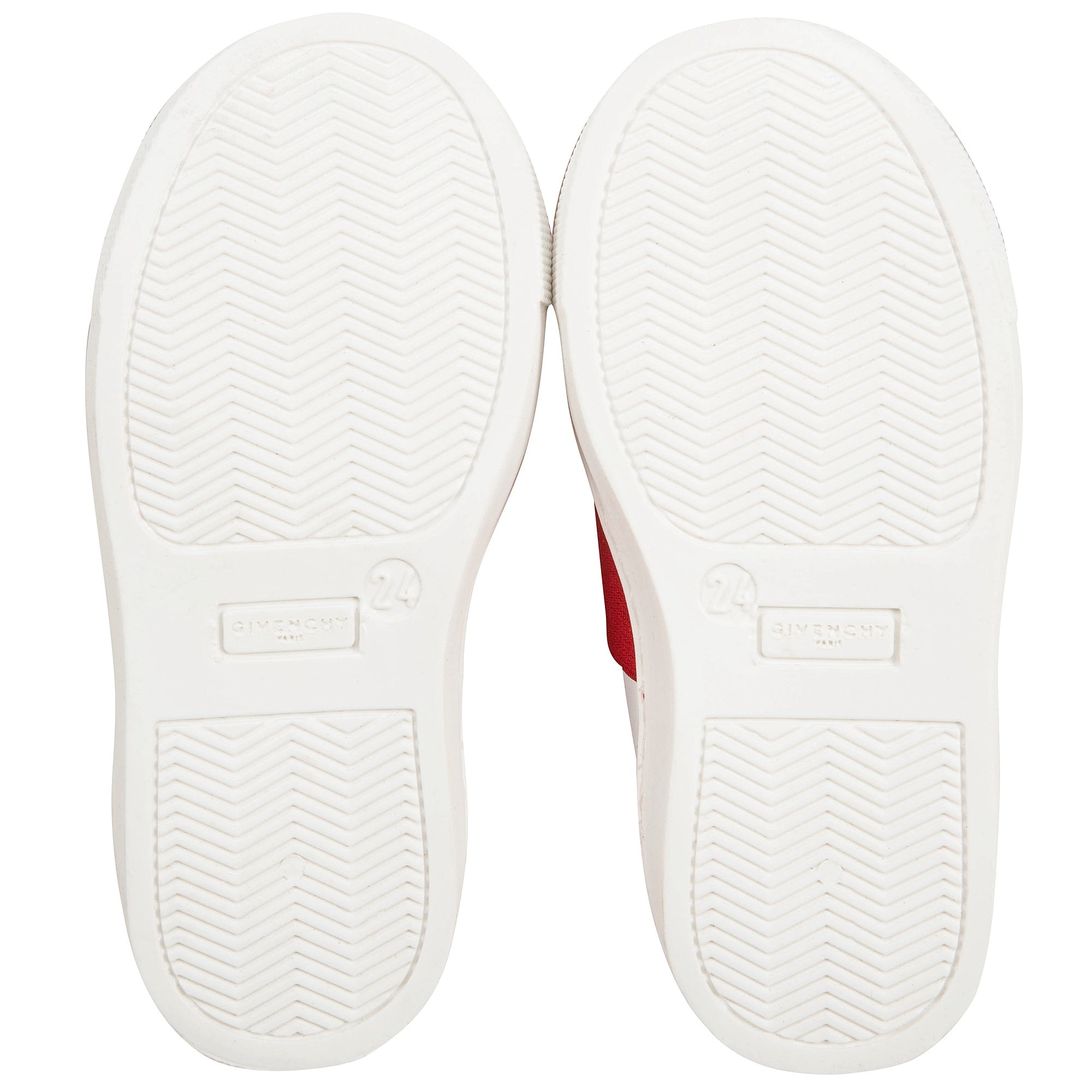 Girls White & Red Cuir Shoes
