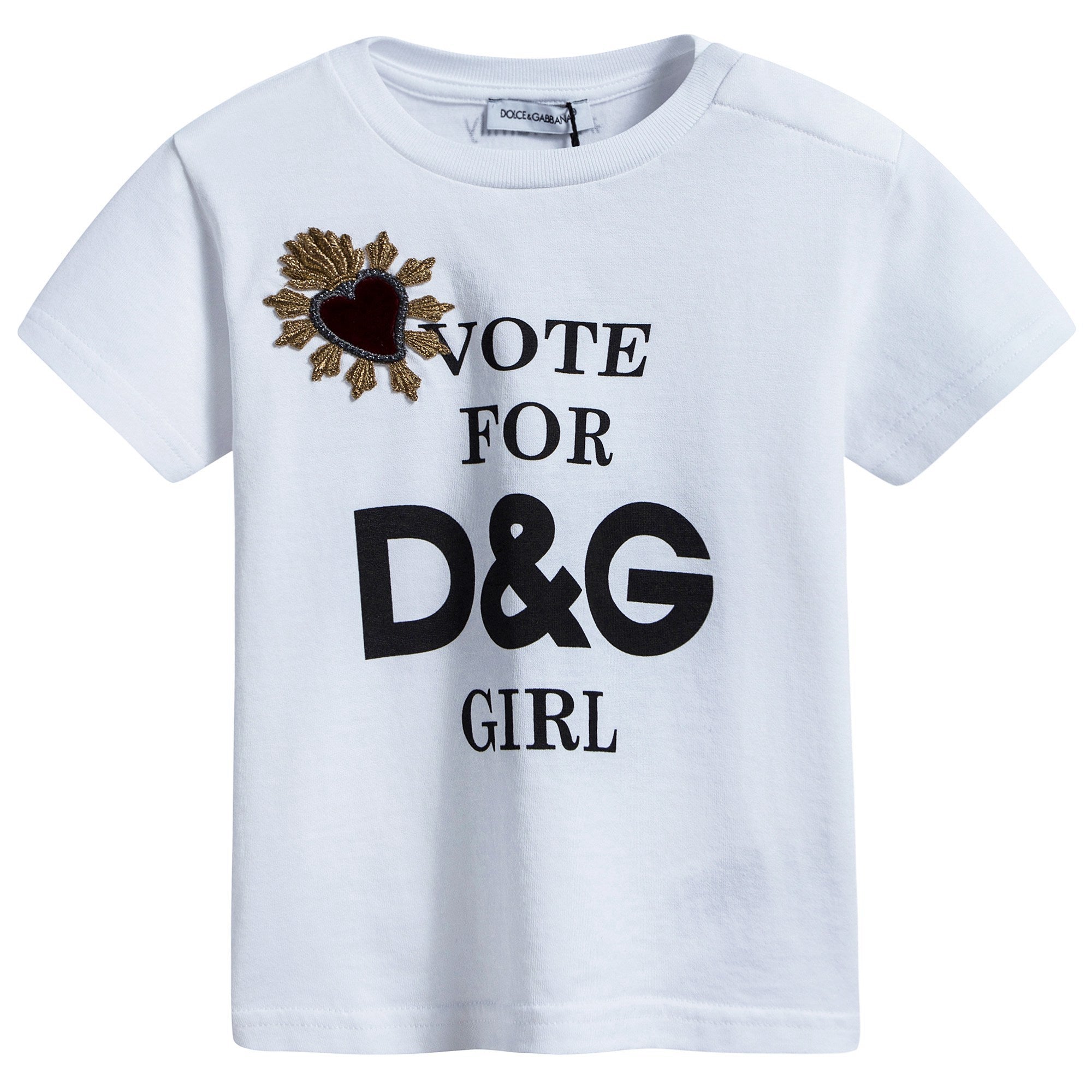 Baby White Embroidery Printing T-Shirt