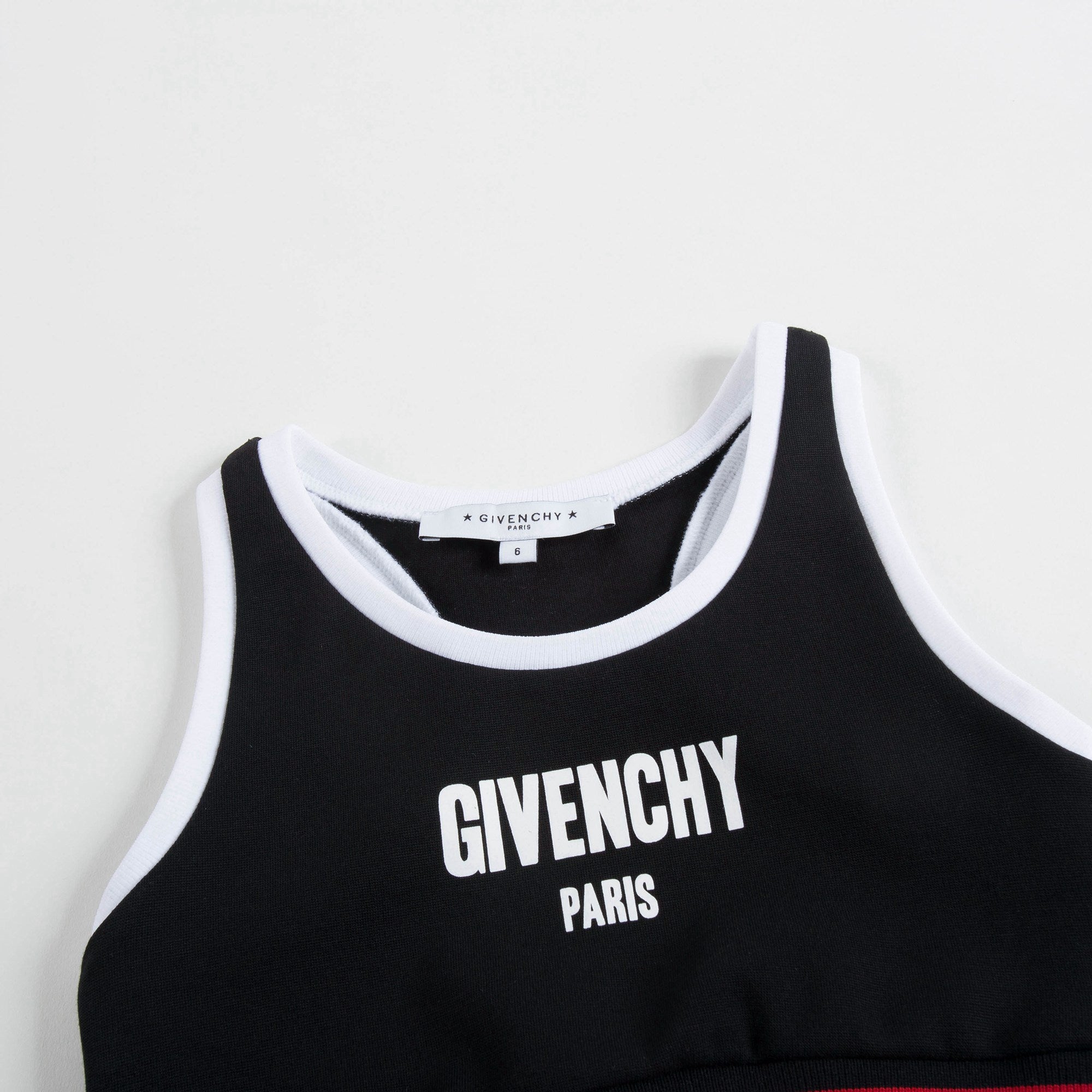 Girls Black Cropped Logo Cotton Top