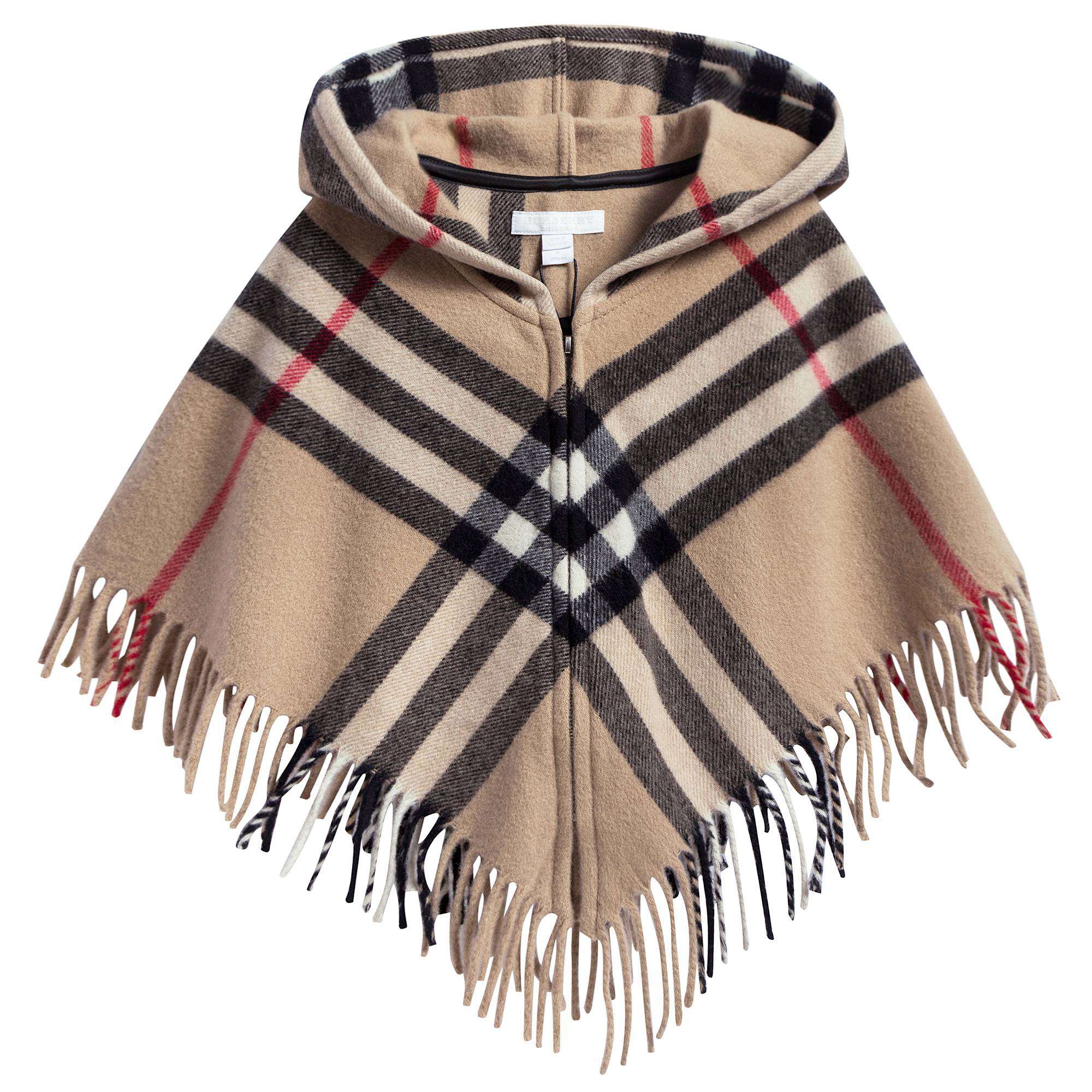 Girls Beige Check Wool Blankets