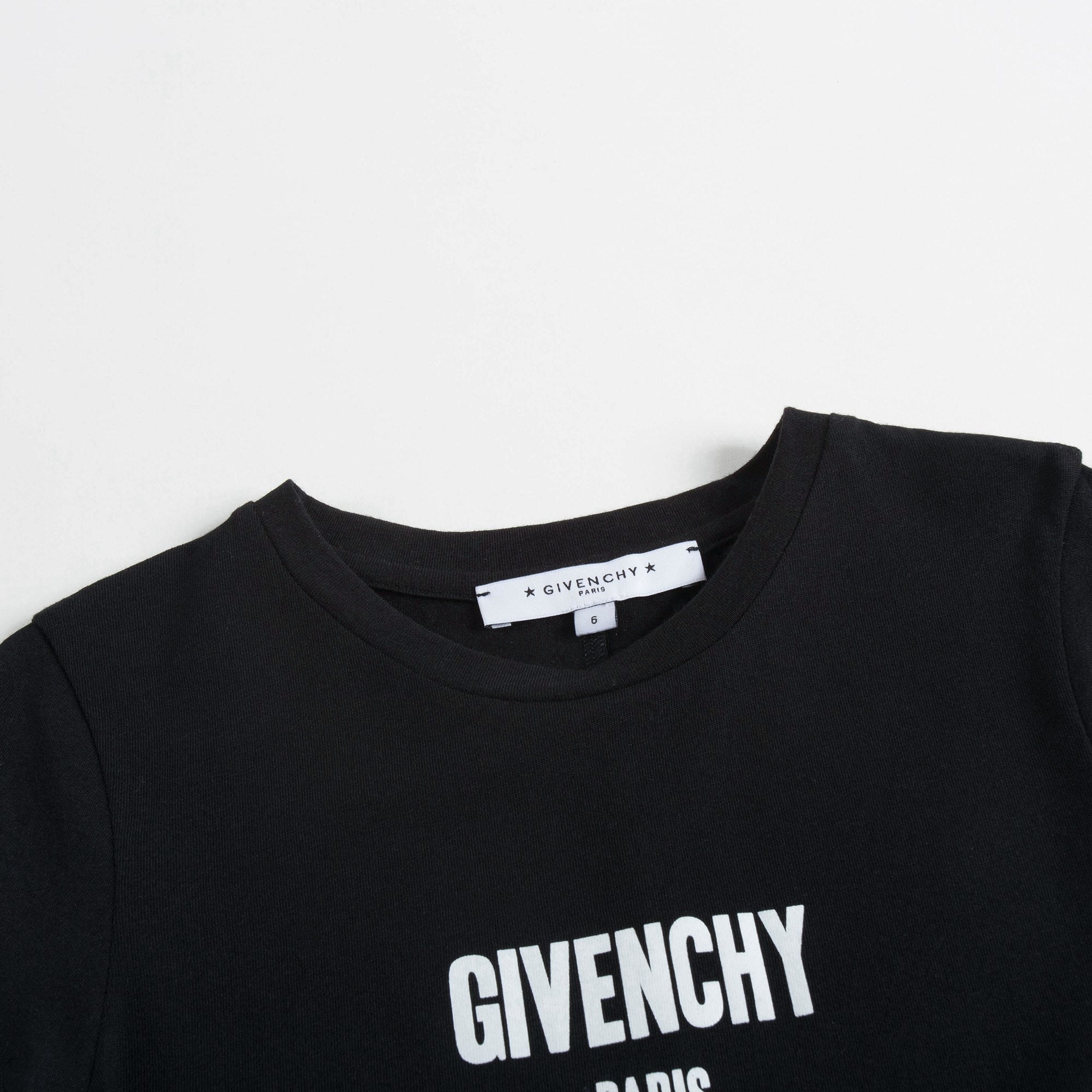 Girls Black Cotton Logo T-shirt