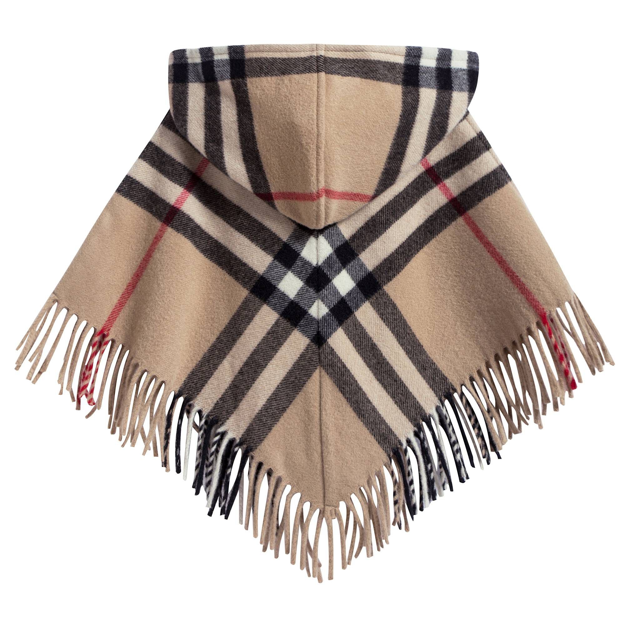 Girls Beige Check Wool Blankets