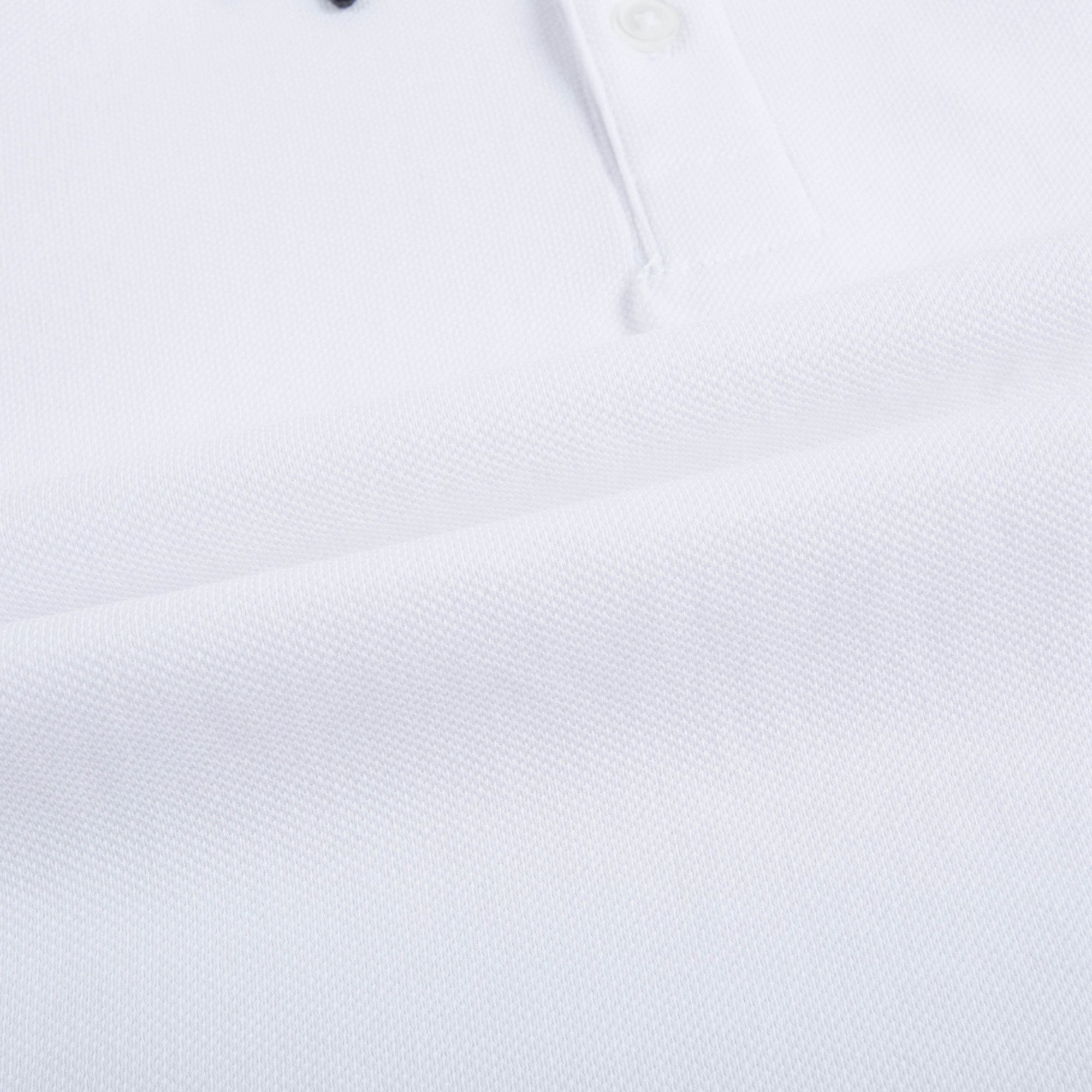 Boys White Viscose Polo Shirt