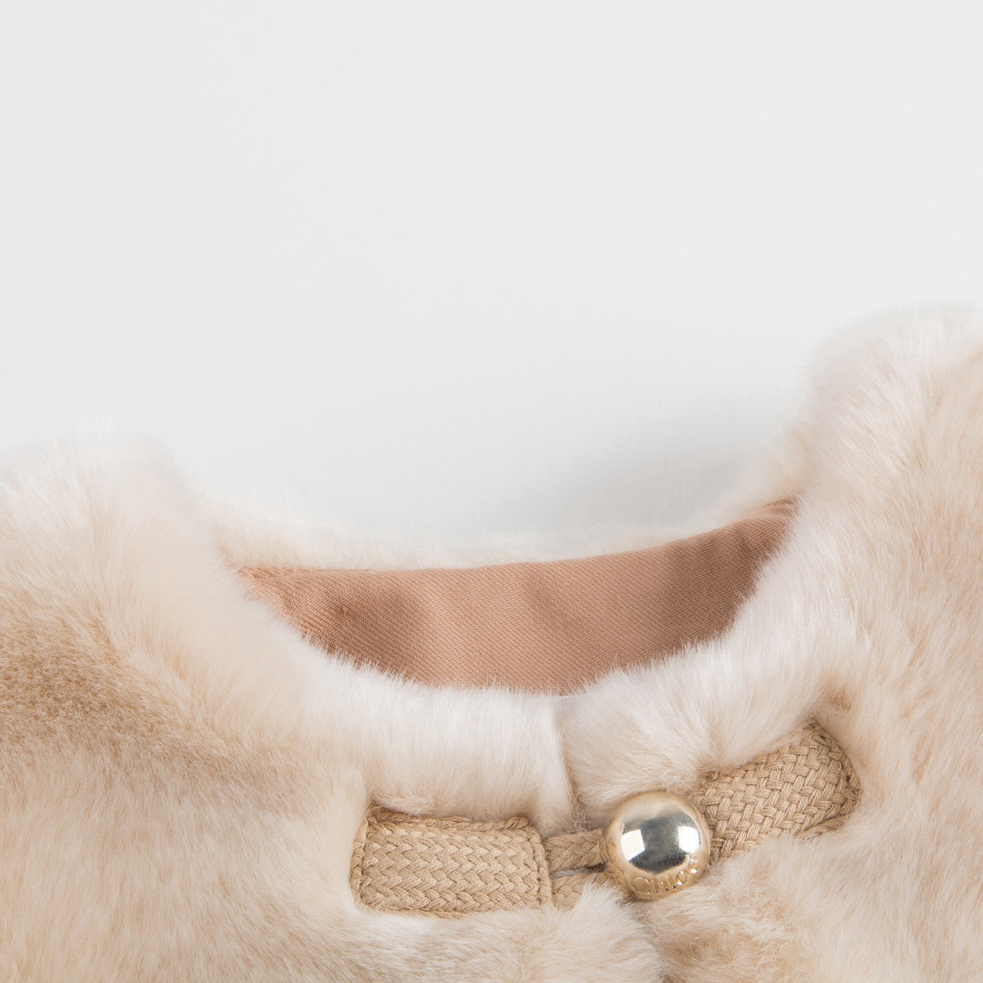 Baby Girls Beige Fur Gilet