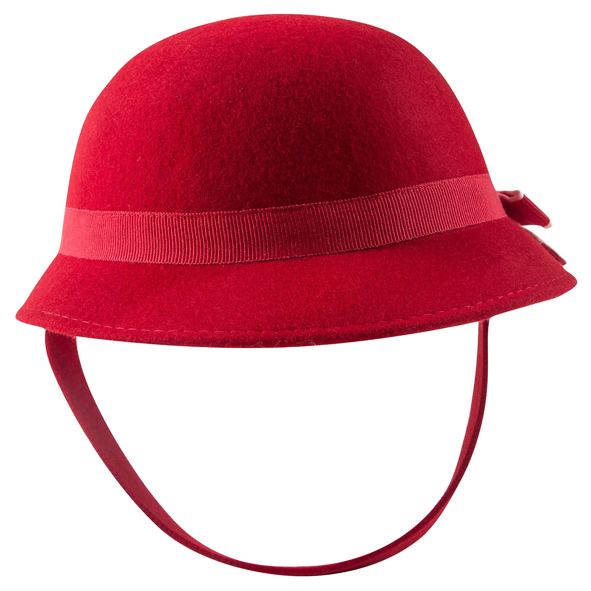 Girls Red Butterfly Knot Wool Hat