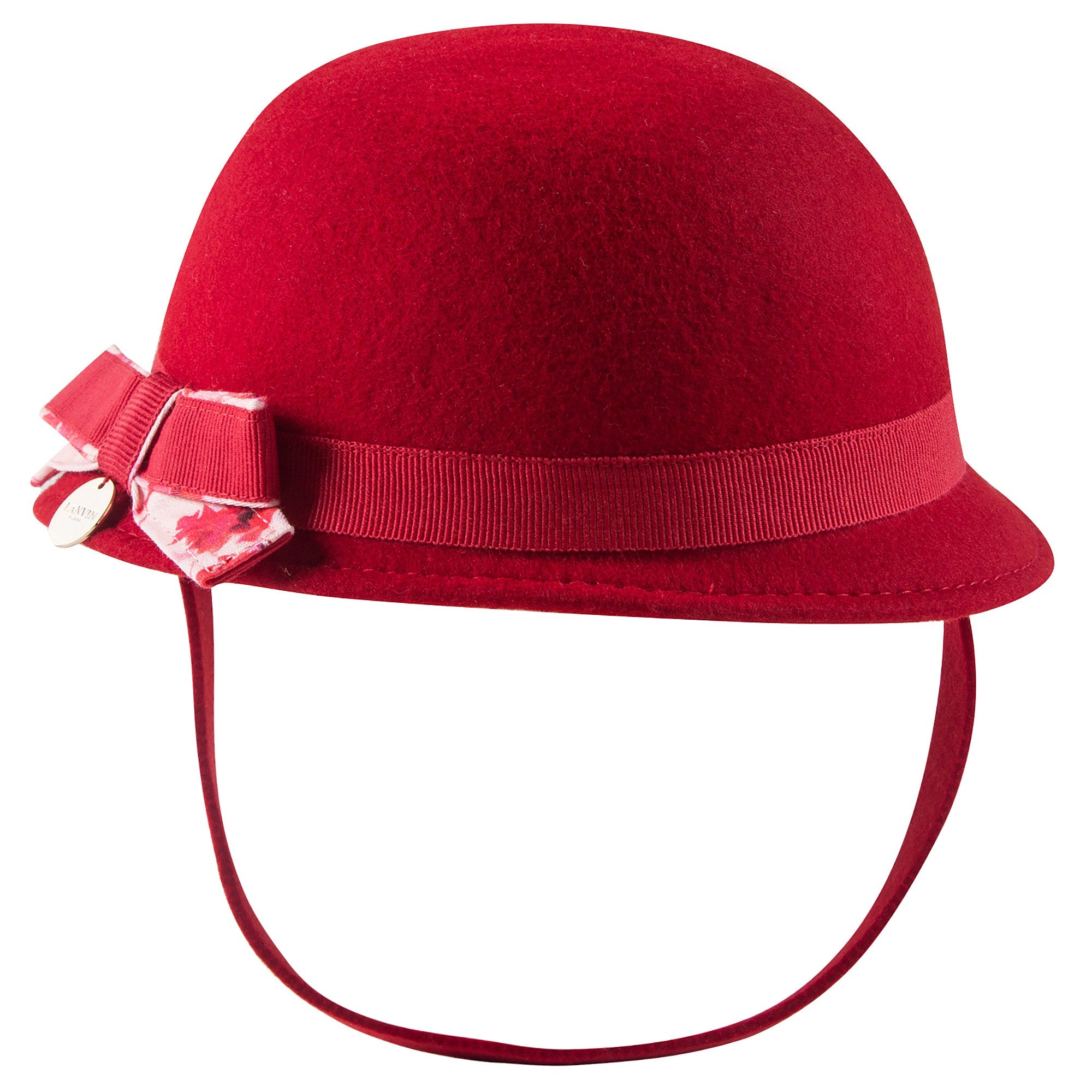 Girls Red Butterfly Knot Wool Hat