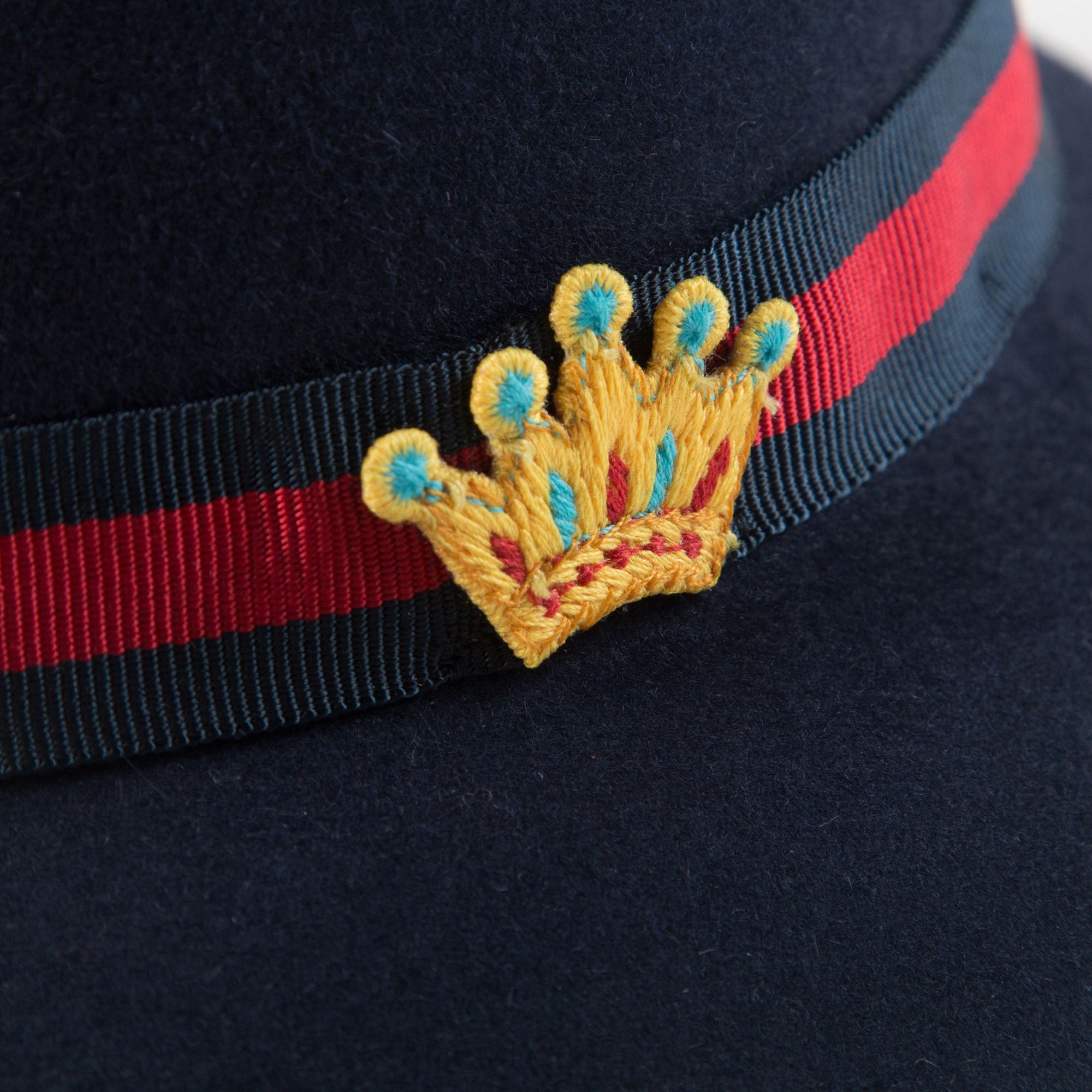 Girls Navy Blue Crown Hat
