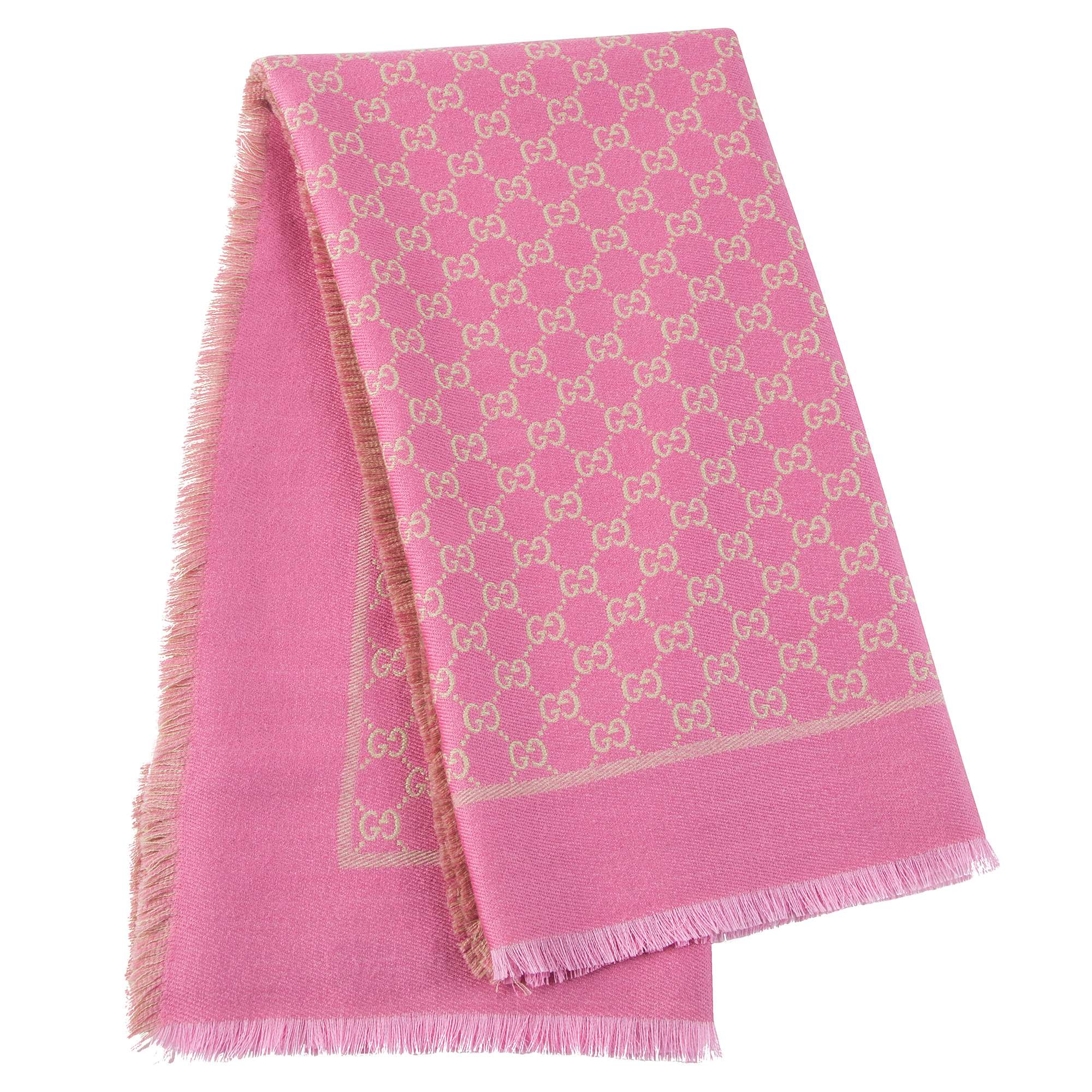 Girls Pink & Yellow Wool Silk Scarf