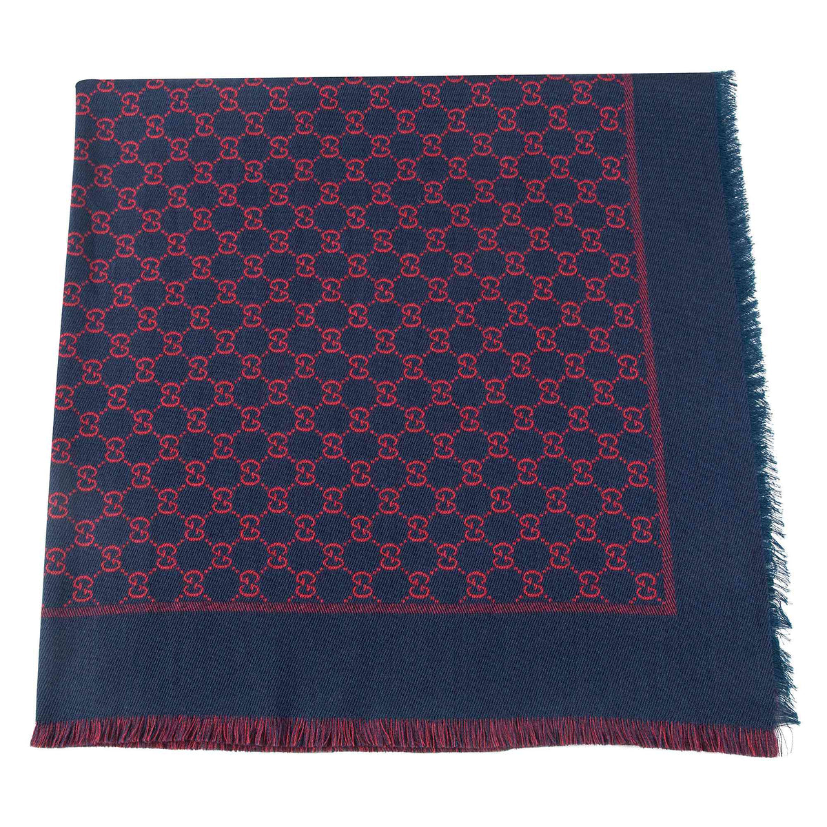 Écharpe en Laine et Soie Bleue et Rouge pour Fille
