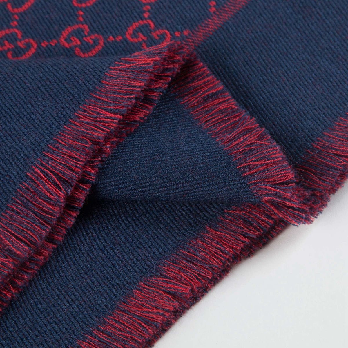 Écharpe en Laine et Soie Bleue et Rouge pour Fille