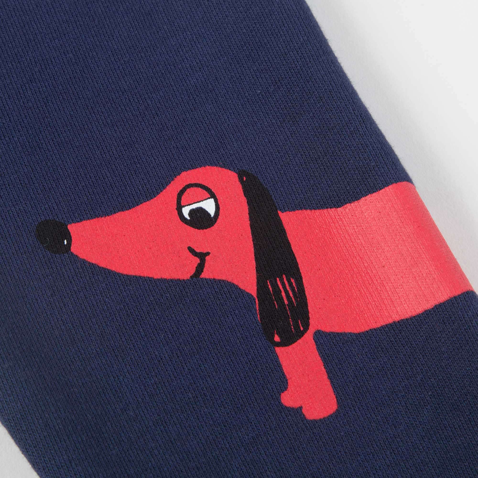 Girls Navy Blue Organic Cotton 鈥淒og鈥?Trousers