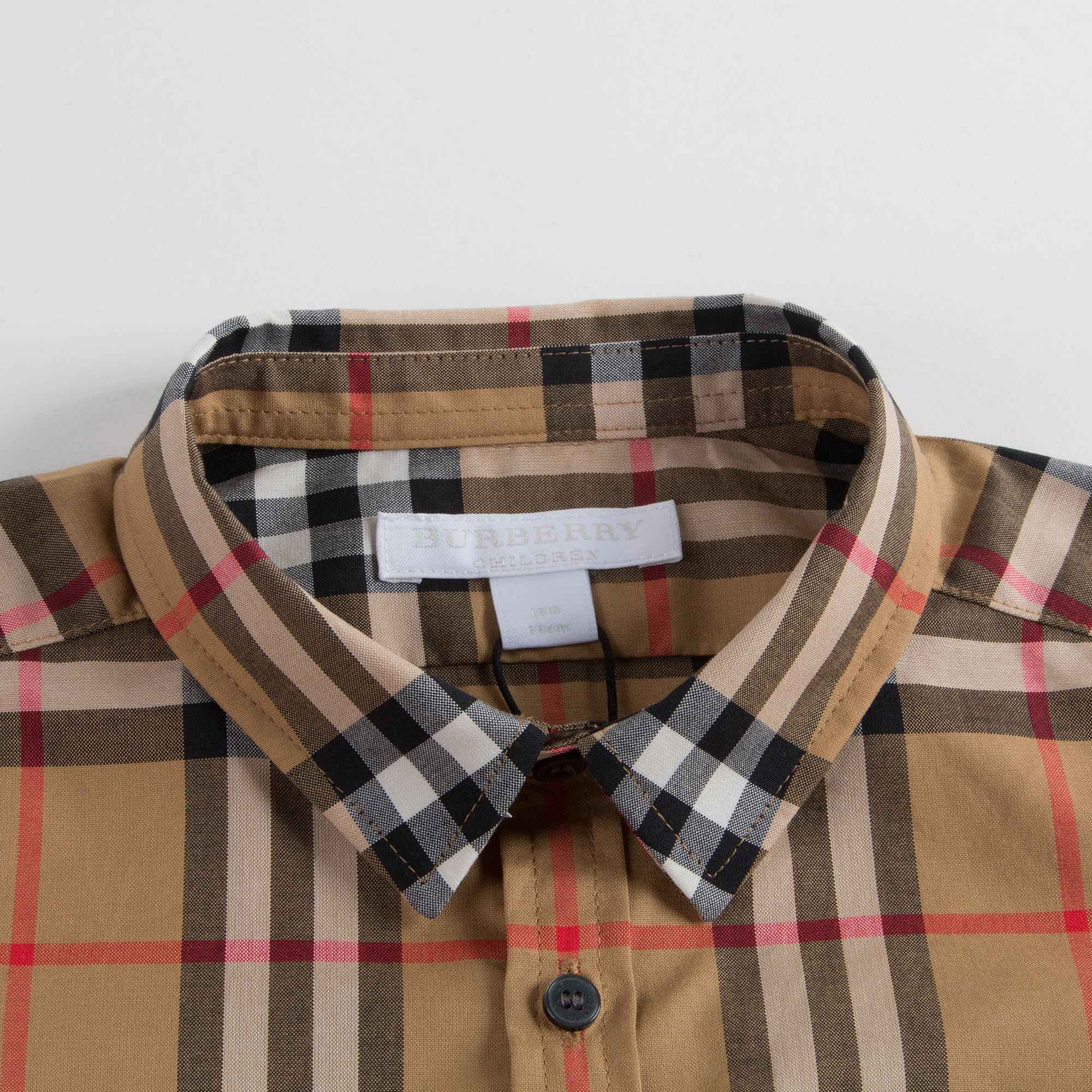 Baby Boys Antique Yellow Check Cotton Polo Shirt