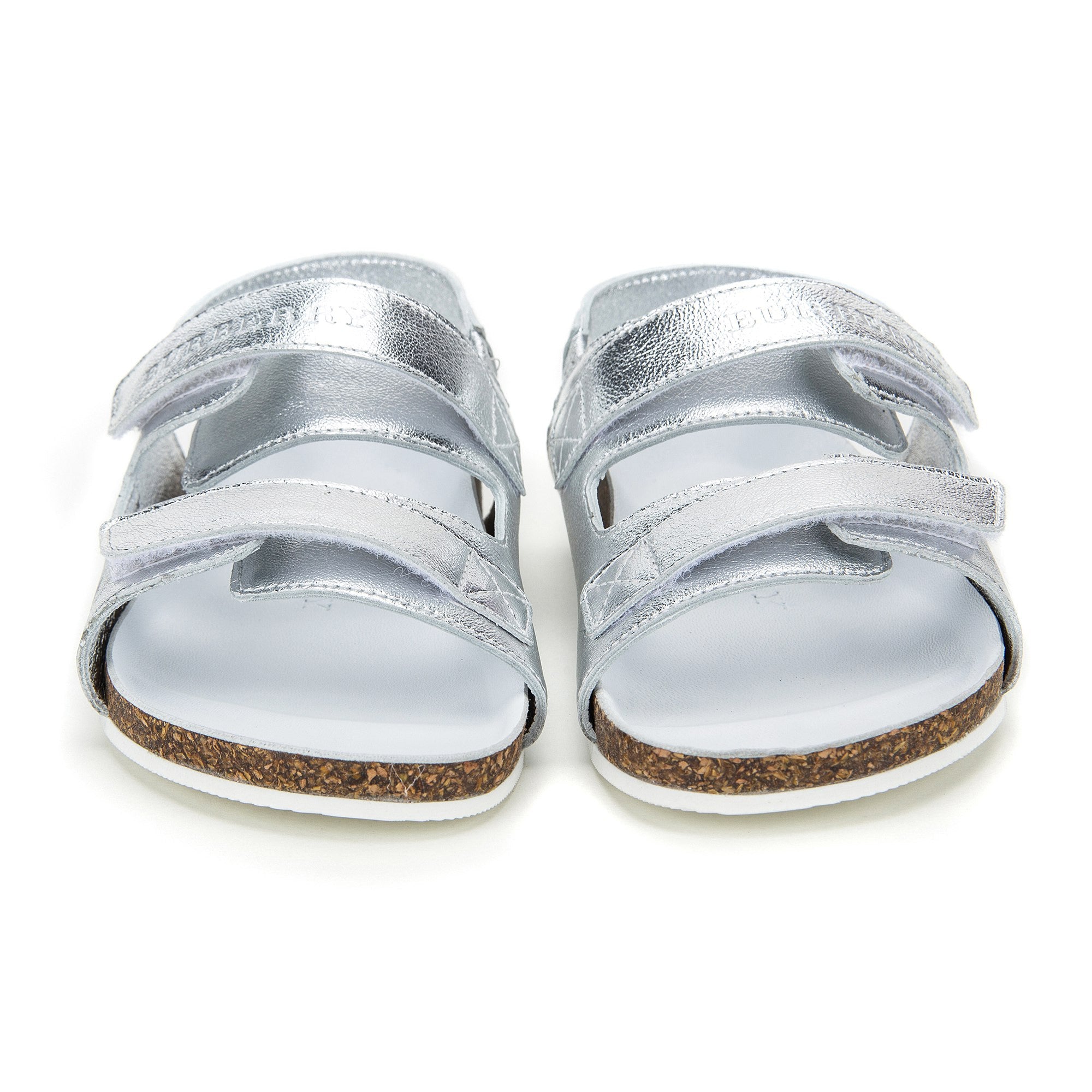 Girls Silver Leather Sandals