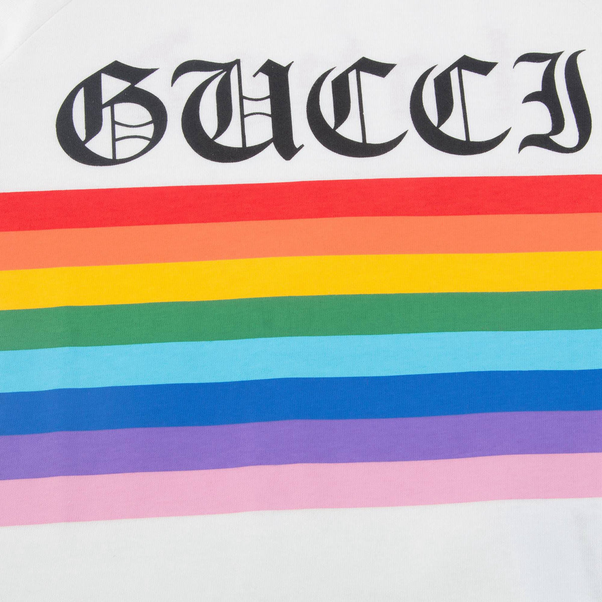 T-shirt Gucci arc-en-ciel blanc pour fille