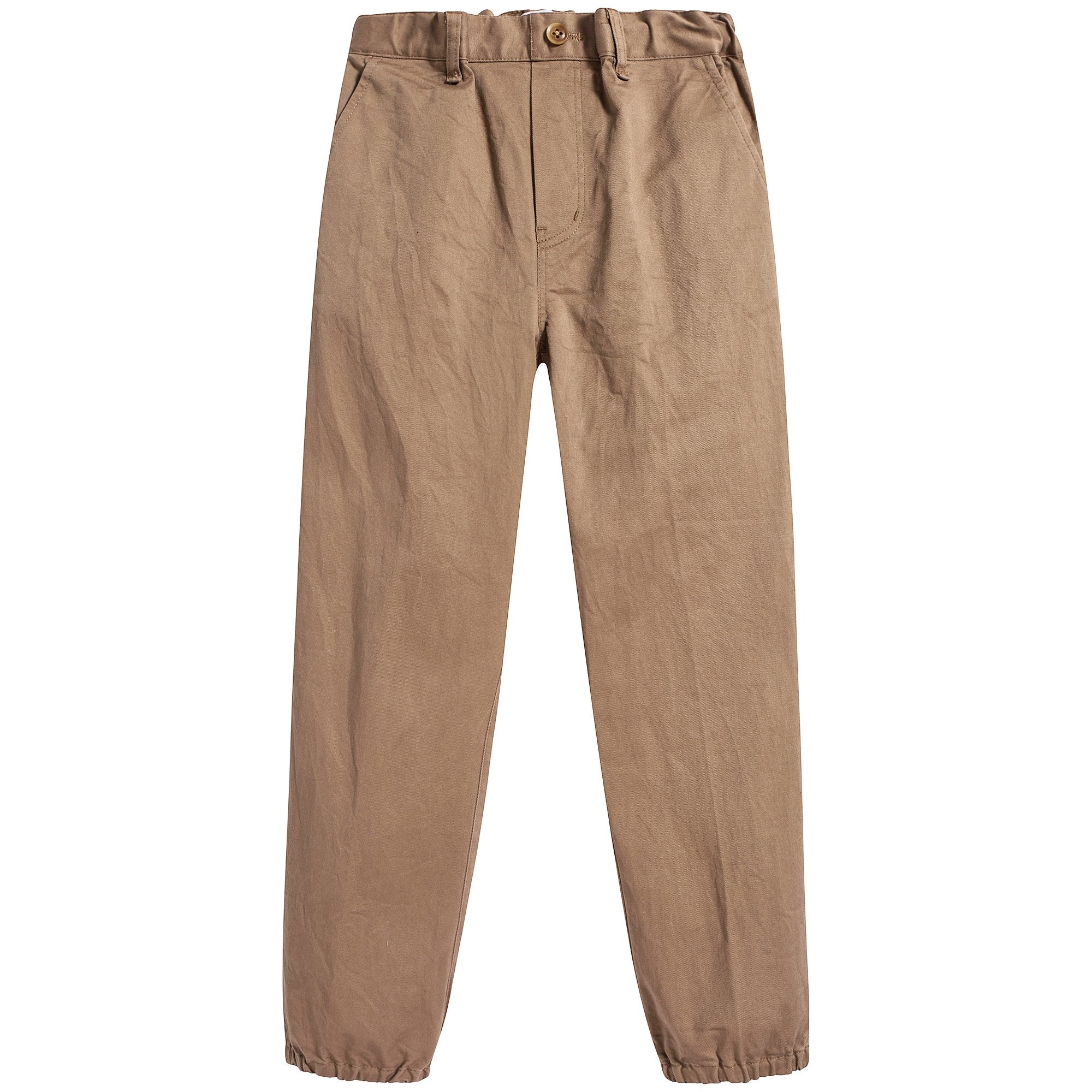 Girls Beige Cotton Trousers