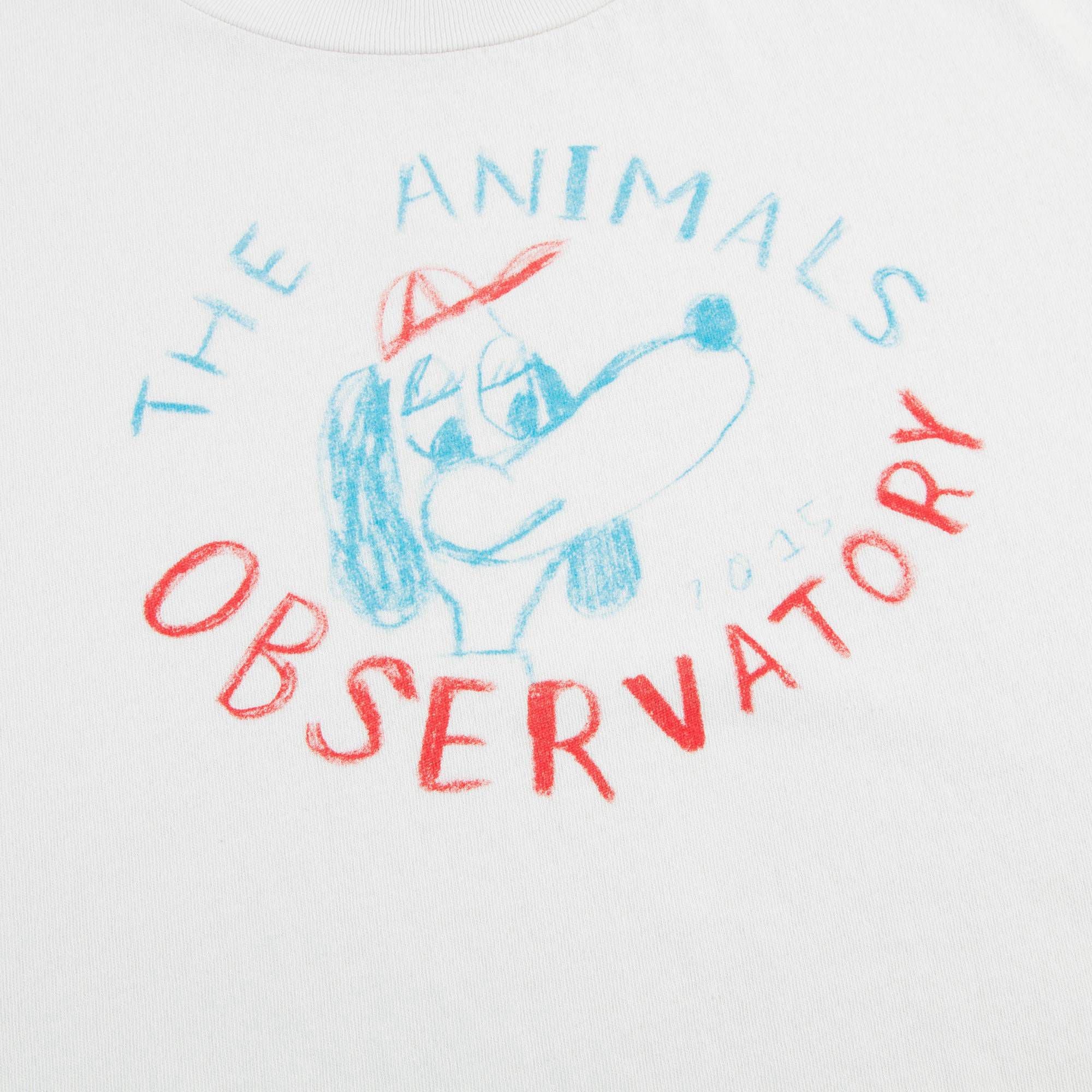 Girls Raw White Dog Cotton T-shirt