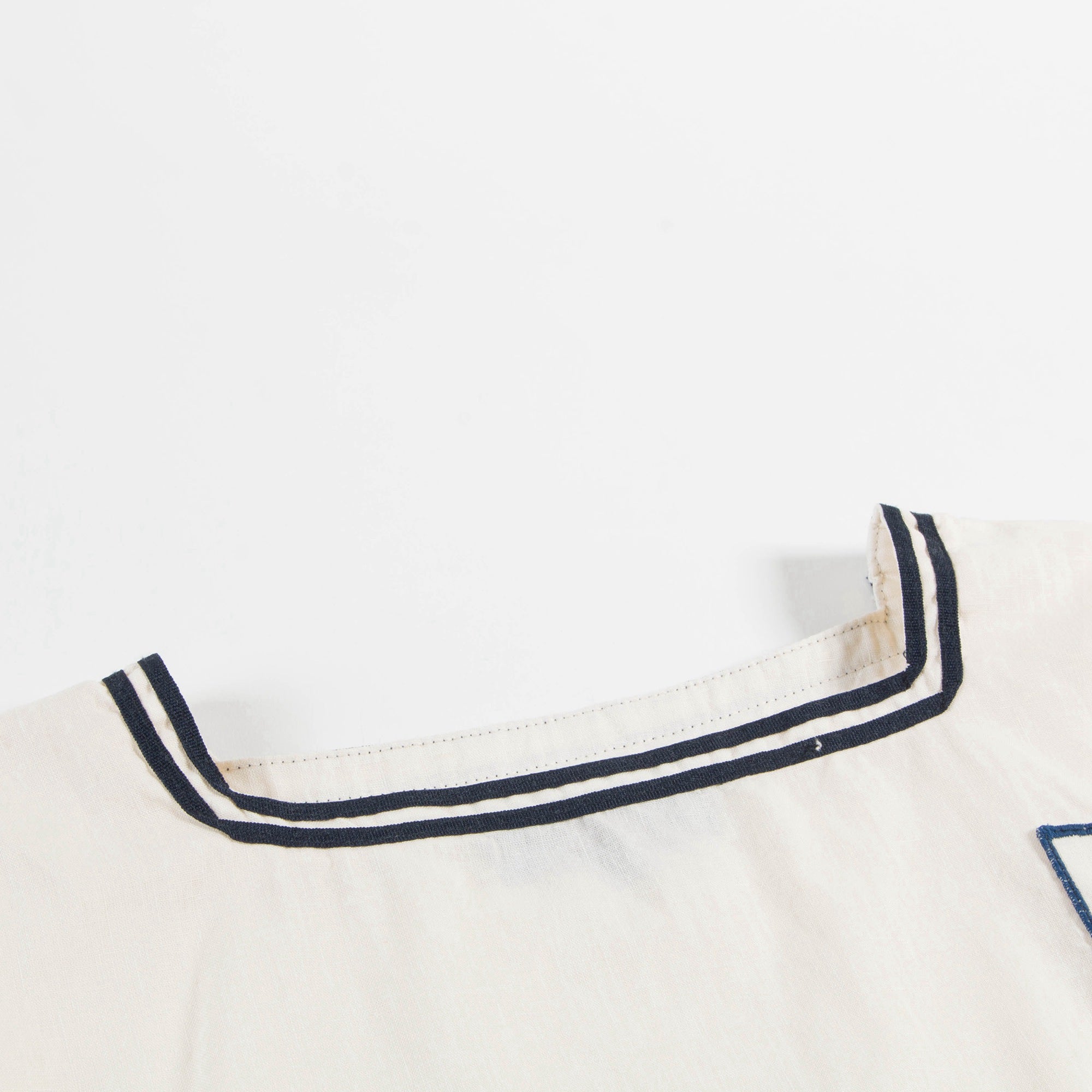 Girls Raw White Blue Logo Cotton T-shirt