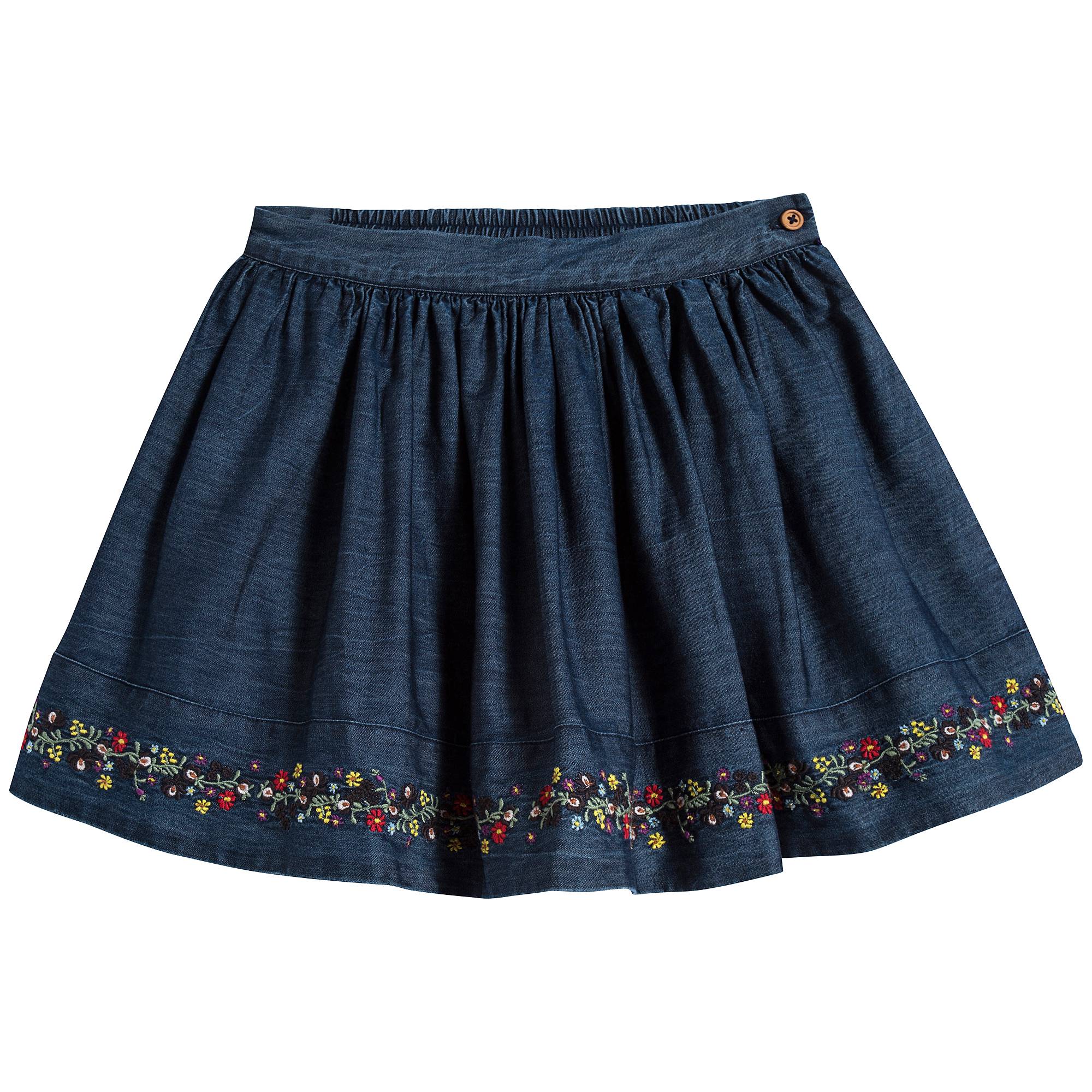 Girls Denim Blue Cotton Skirt