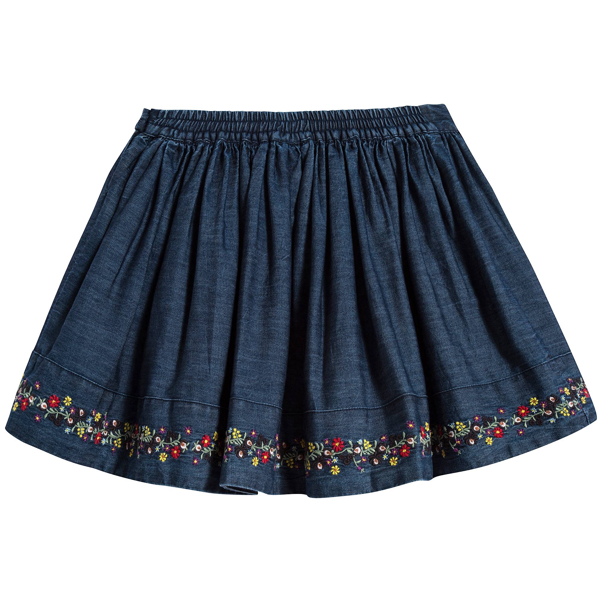 Girls Denim Blue Cotton Skirt