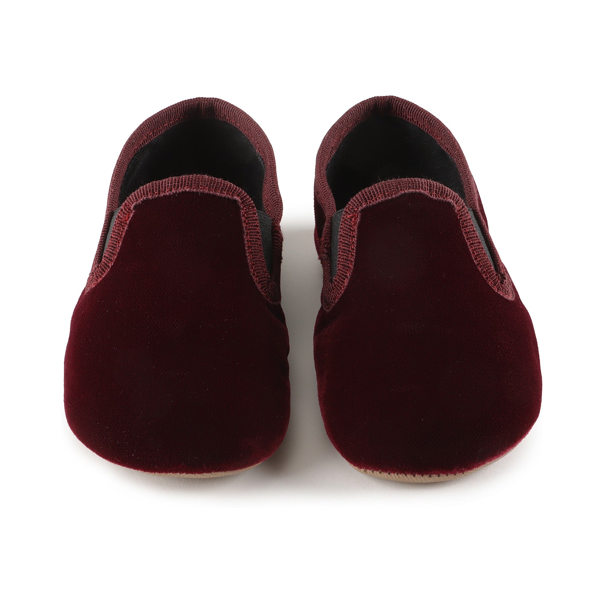Girls Wine Red Velvet Shoes