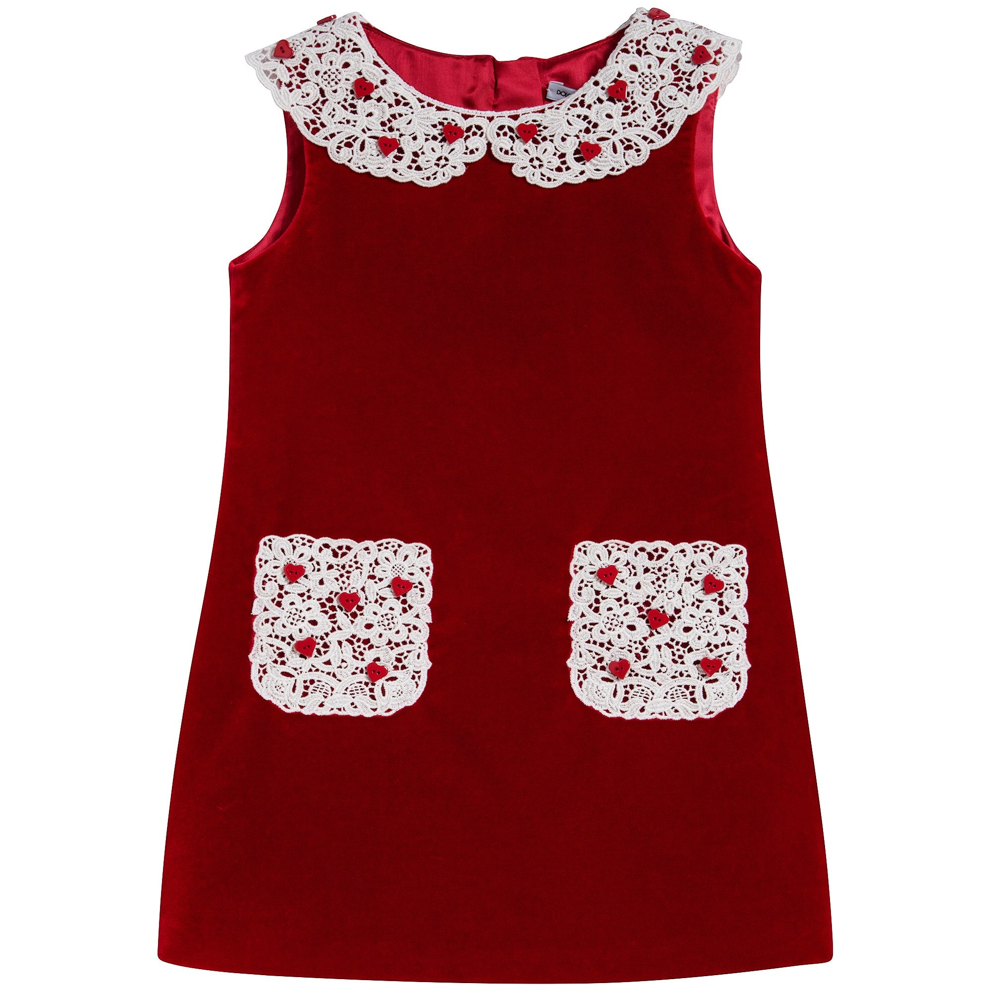 Girls Red Cotton Dress