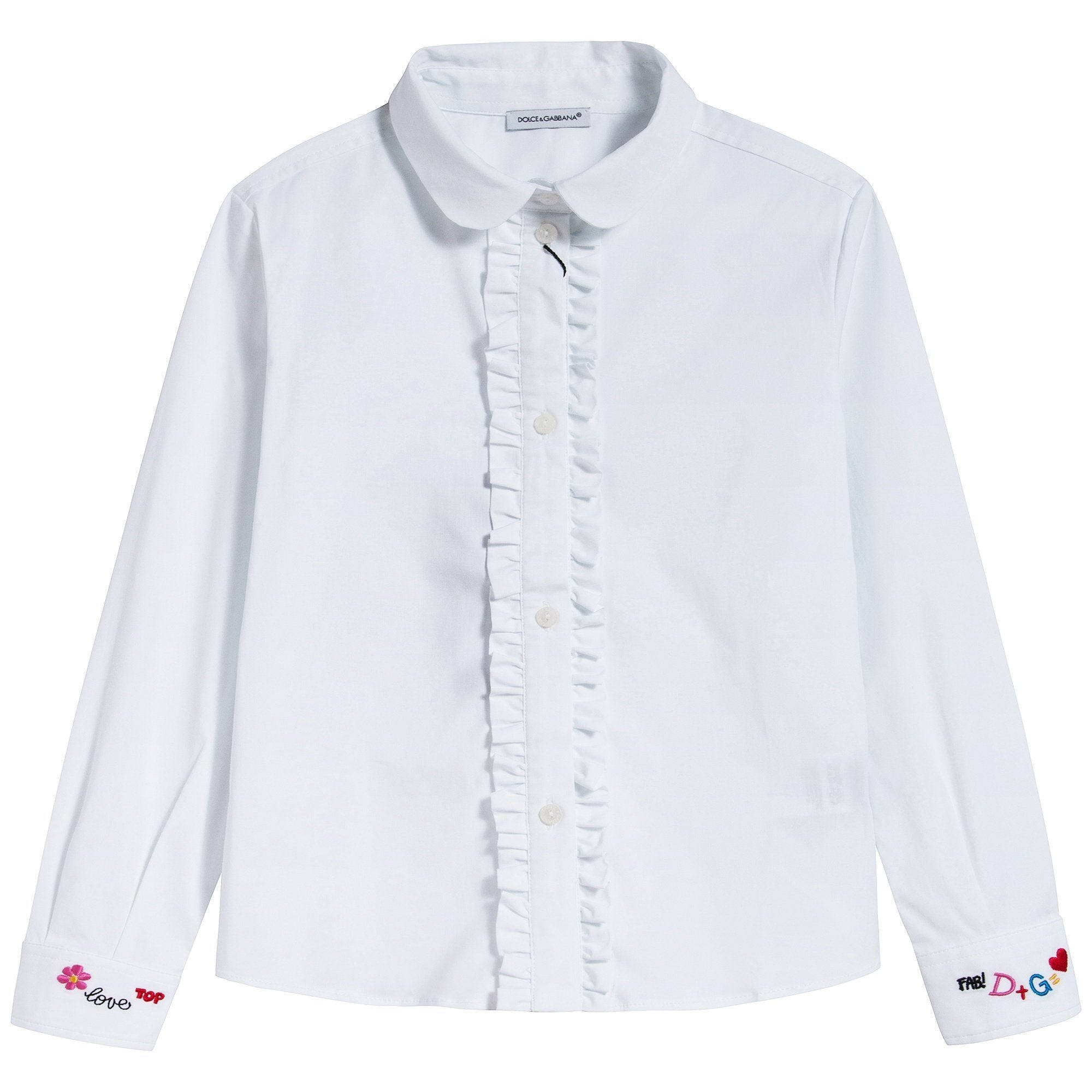 Girls White Cotton Shirt