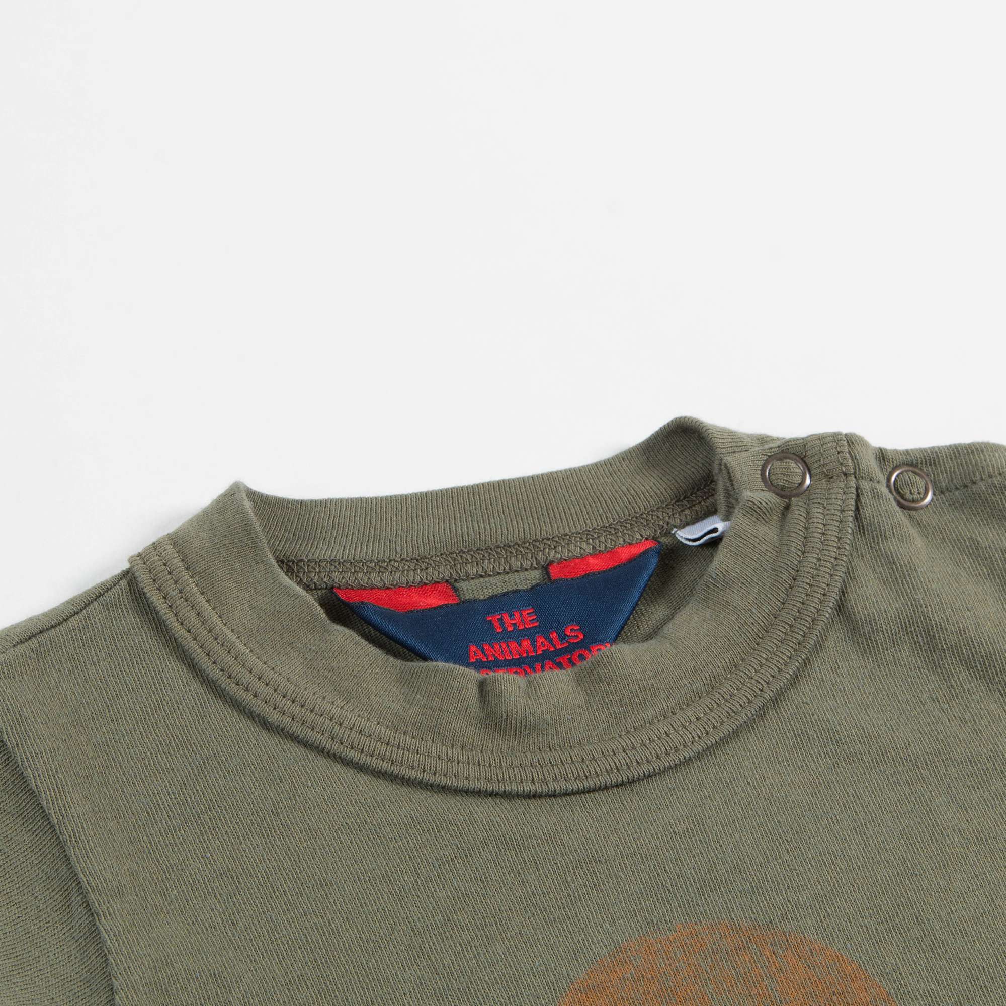 Baby Military Green Tao Bust Cotton Babysuit