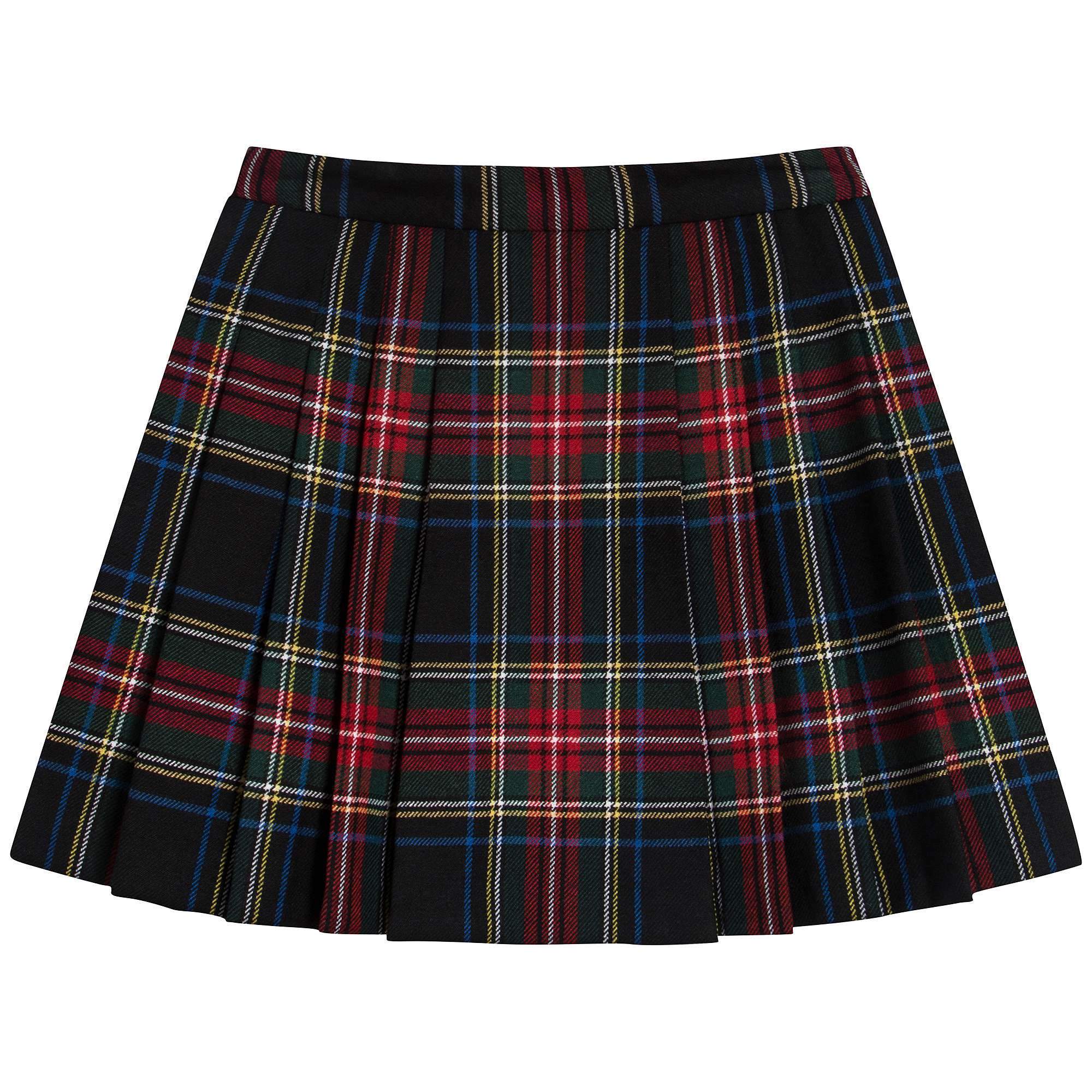Girls Black & Red Check Skirt