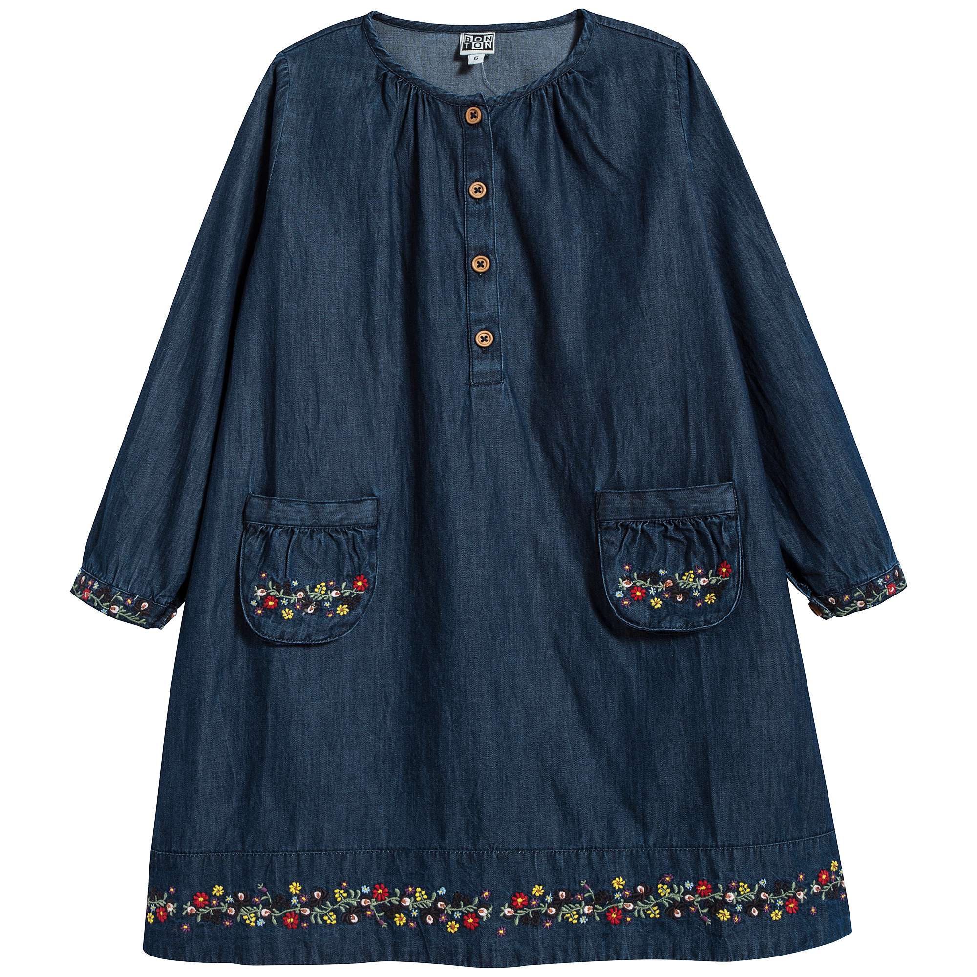 Girls Denim Blue Cotton Dress