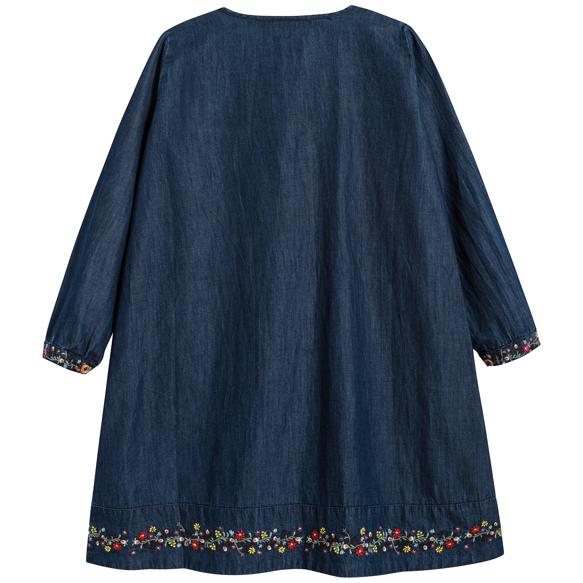 Girls Denim Blue Cotton Dress