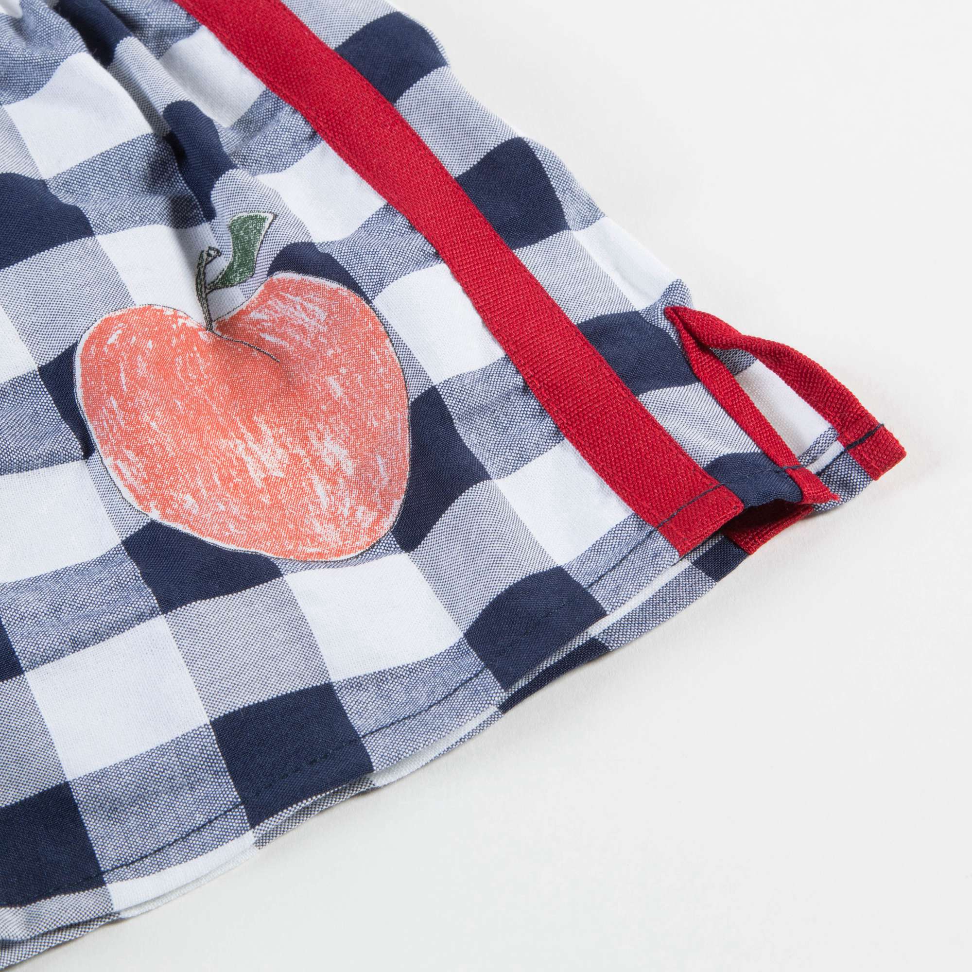 Girls Navy Blue Peach Cotton Shorts