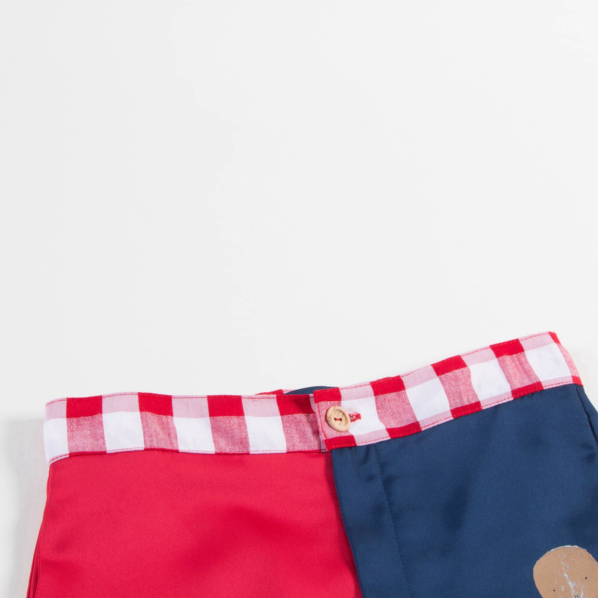 Girls Red & Blue Tao Bust Cotton Shorts